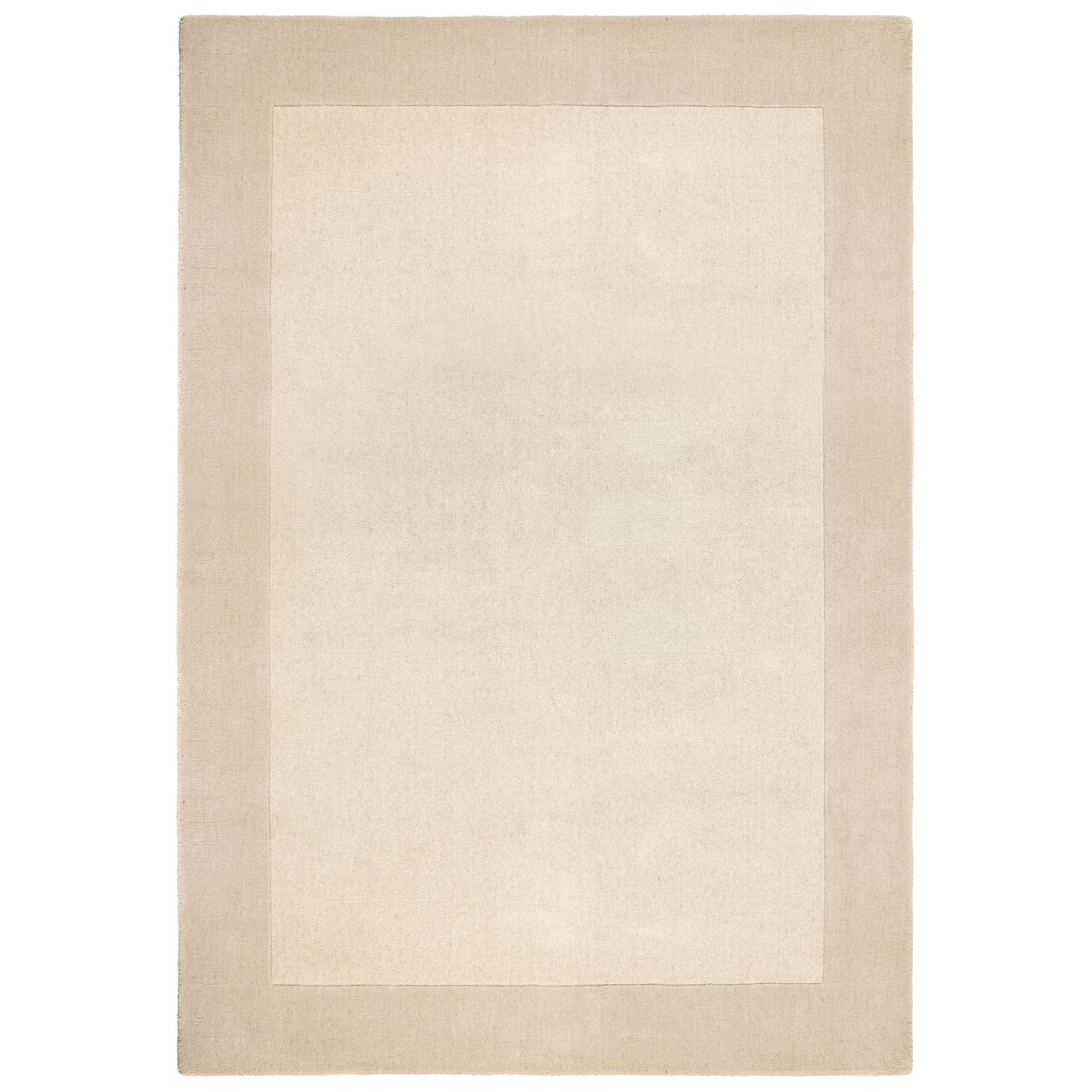 Borders Wool Rug Natural