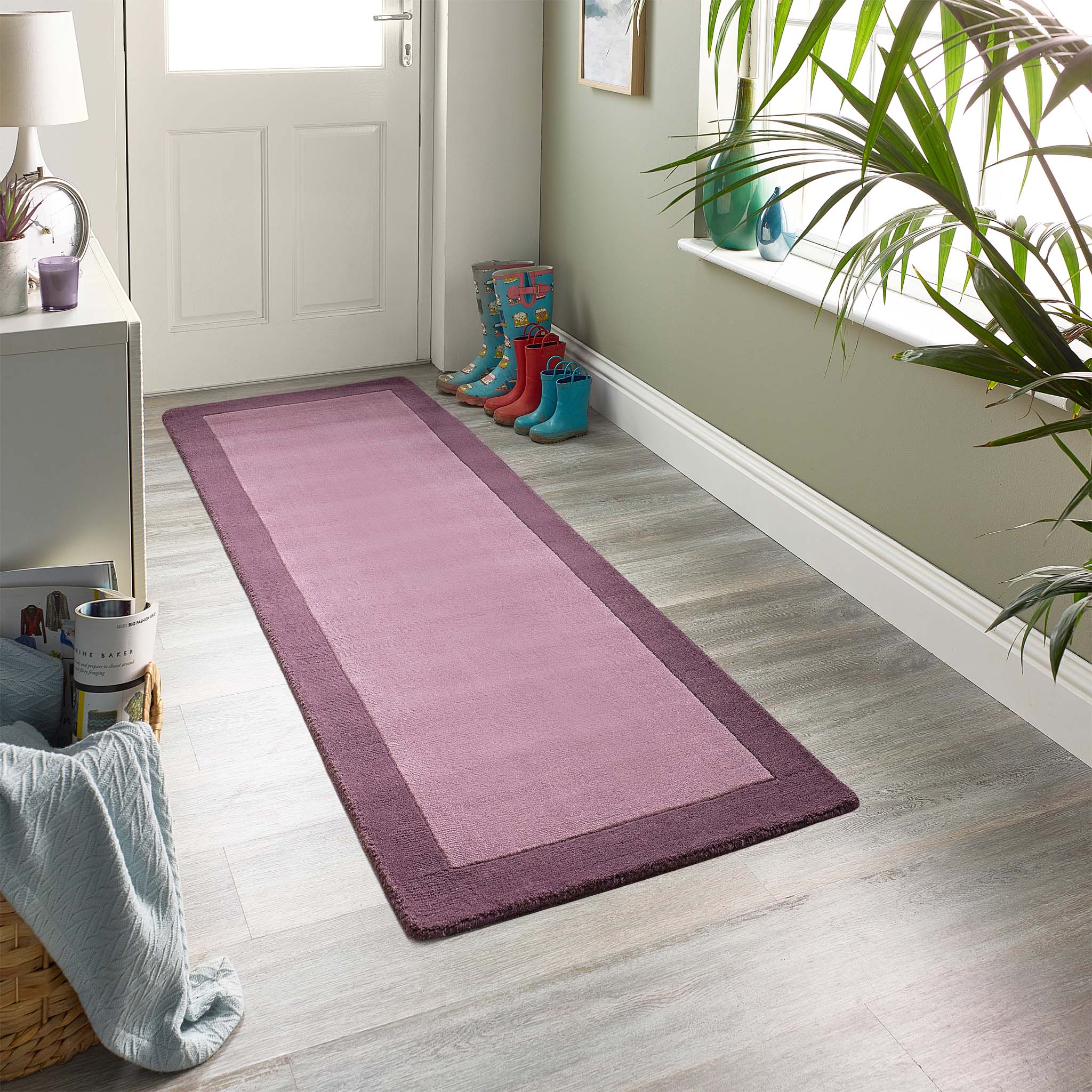 Borders Wool Runner Mauve - Image 2