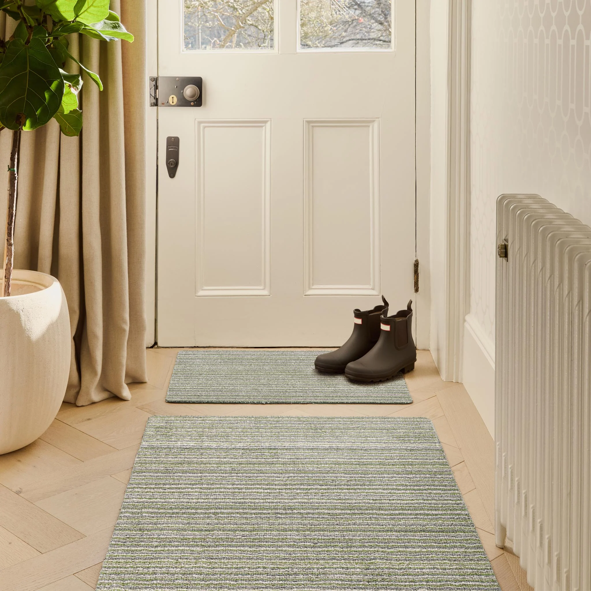 Candy Green Stripe Washable Doormat - Image 2