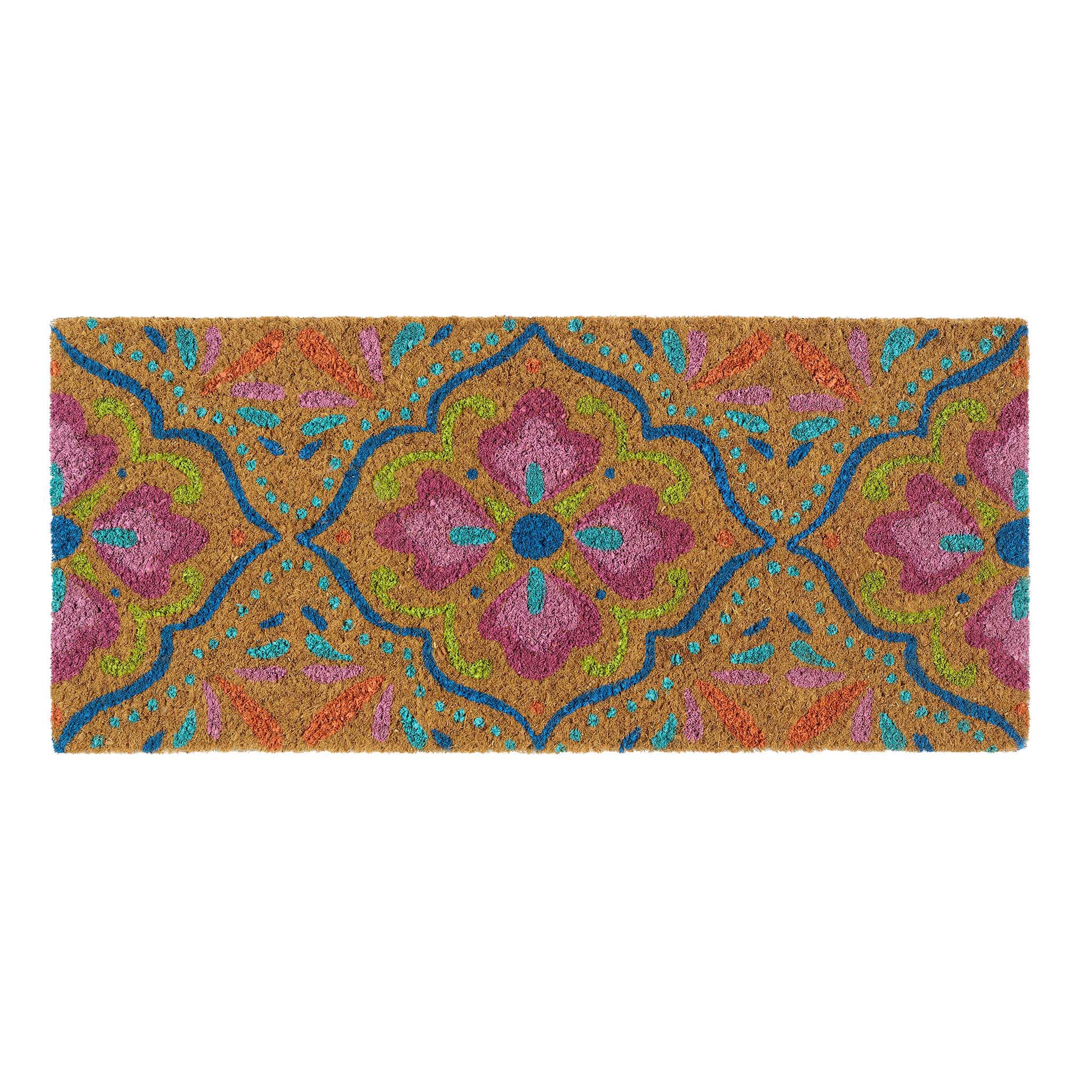 Coir Insert Bright Tile Mat Doormat