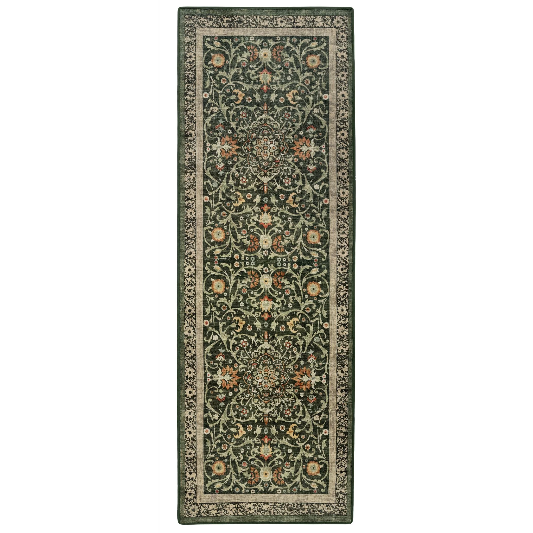 Country Paisley Green Eco-Washable Runner