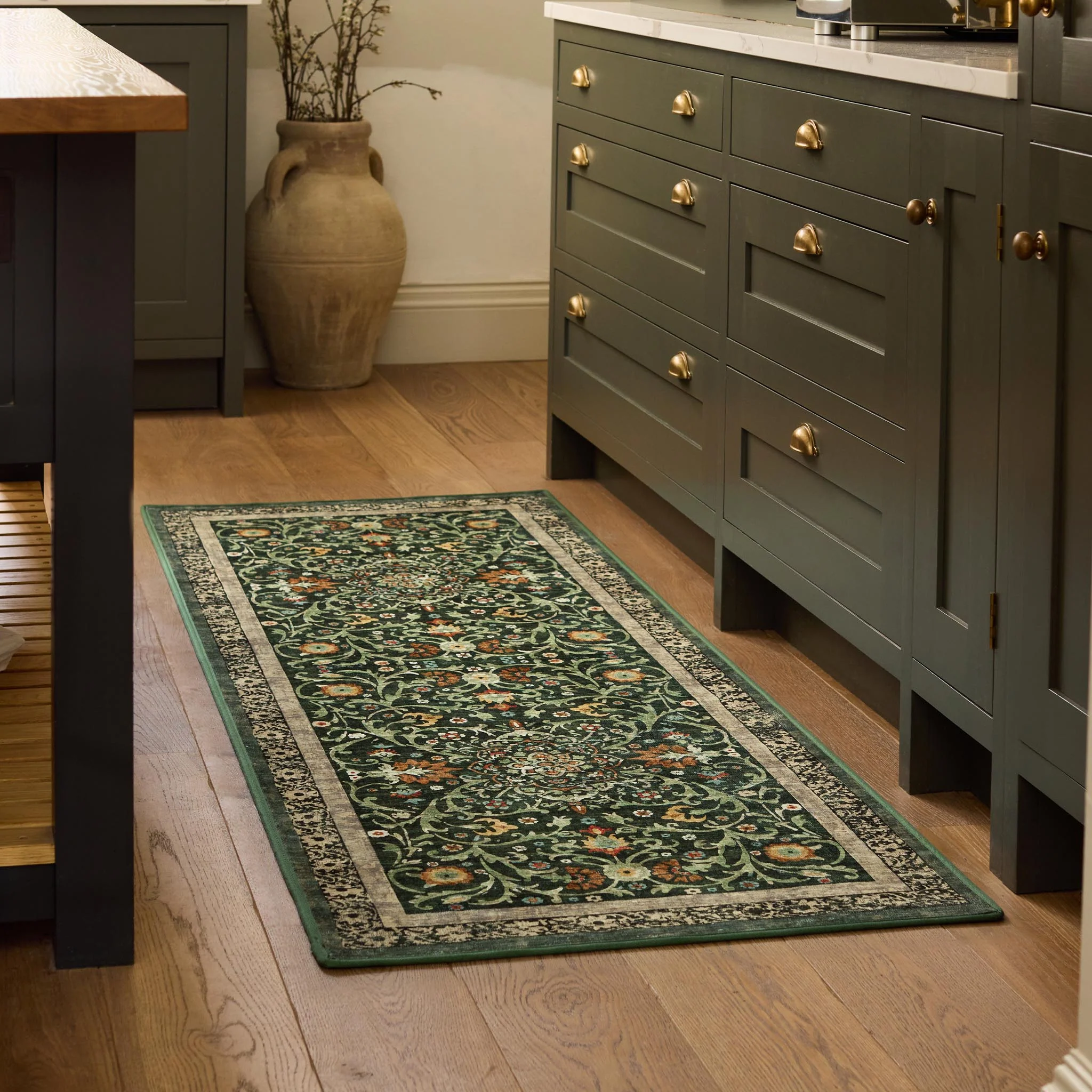 Country Paisley Green Eco-Washable Runner - Image 2
