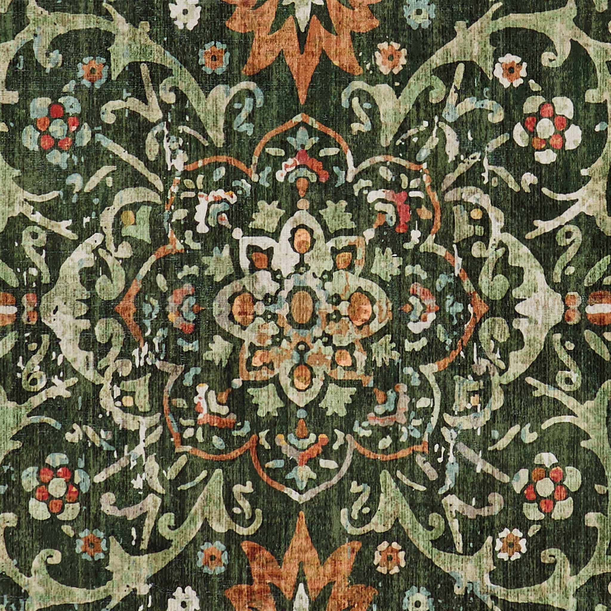 Country Paisley Green Eco-Washable Rug - Image 7