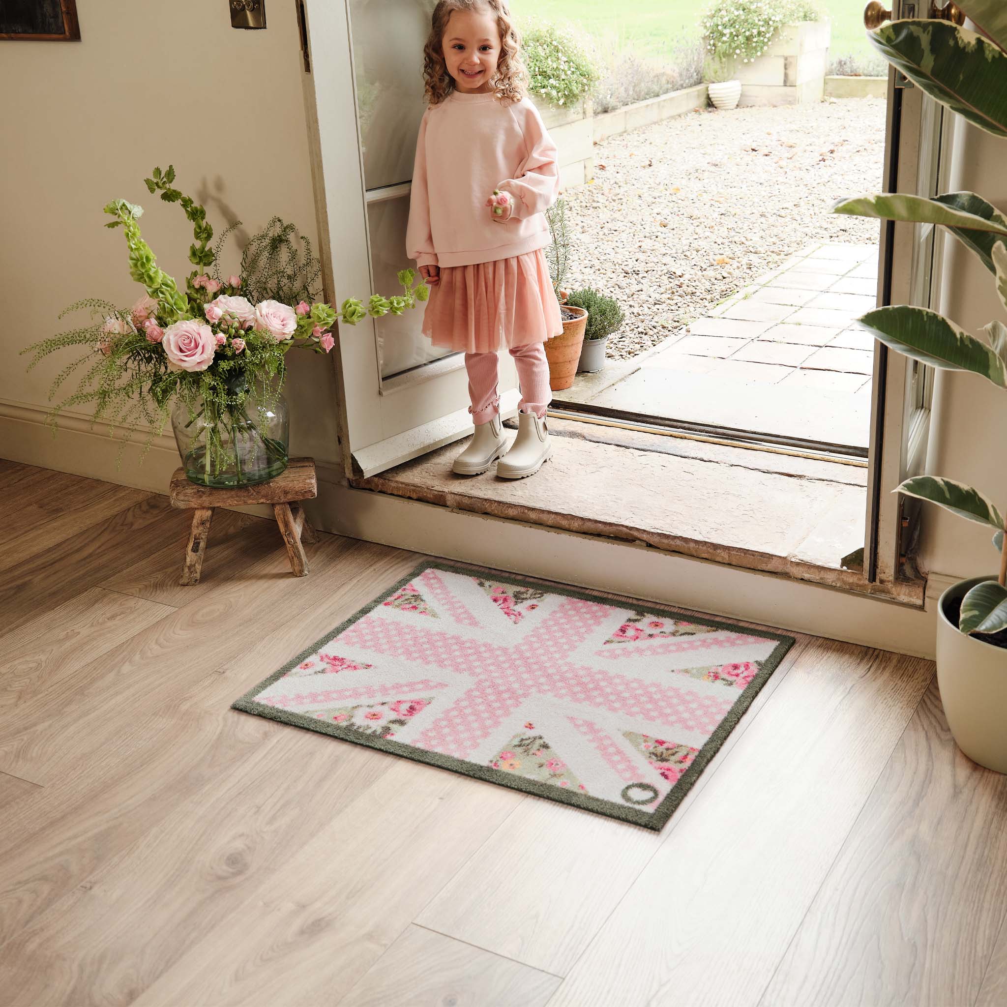 Country Rose Flag Washable Doormat - Image 2