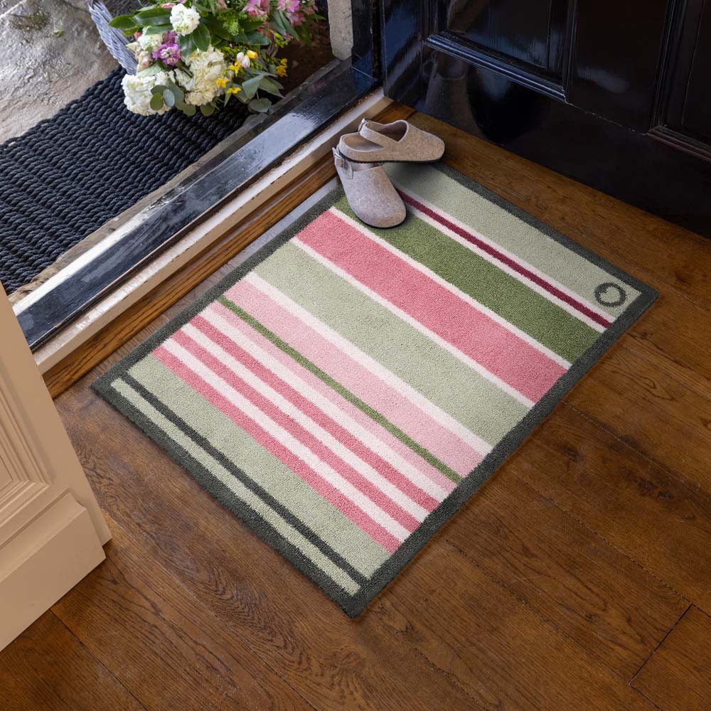 Country Rose Stripe Washable Doormat - Image 2