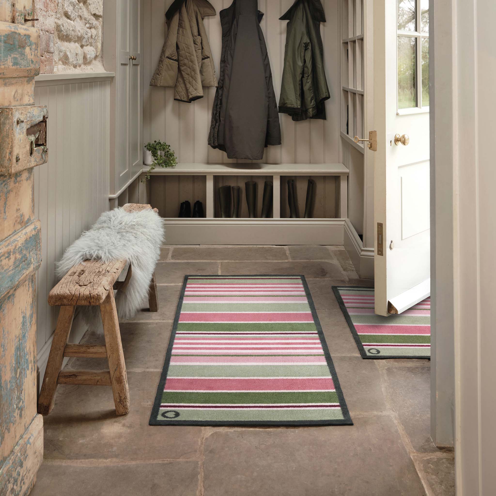 Country Rose Stripe Washable Runner - Image 2