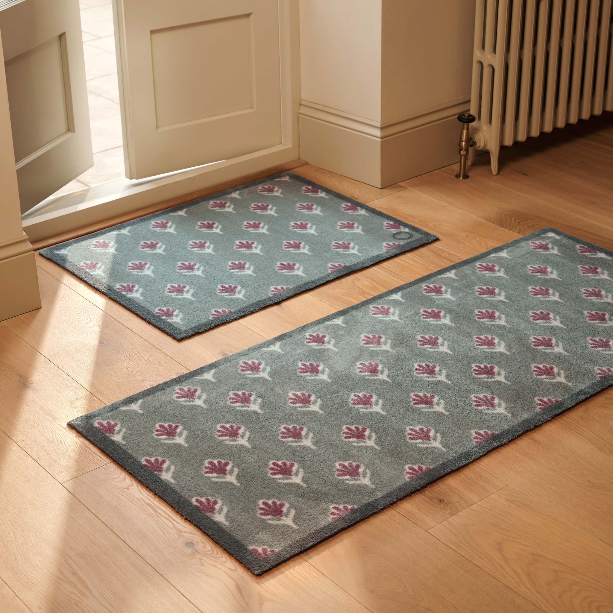 Ditsy Floral Green Washable Doormat - Image 2
