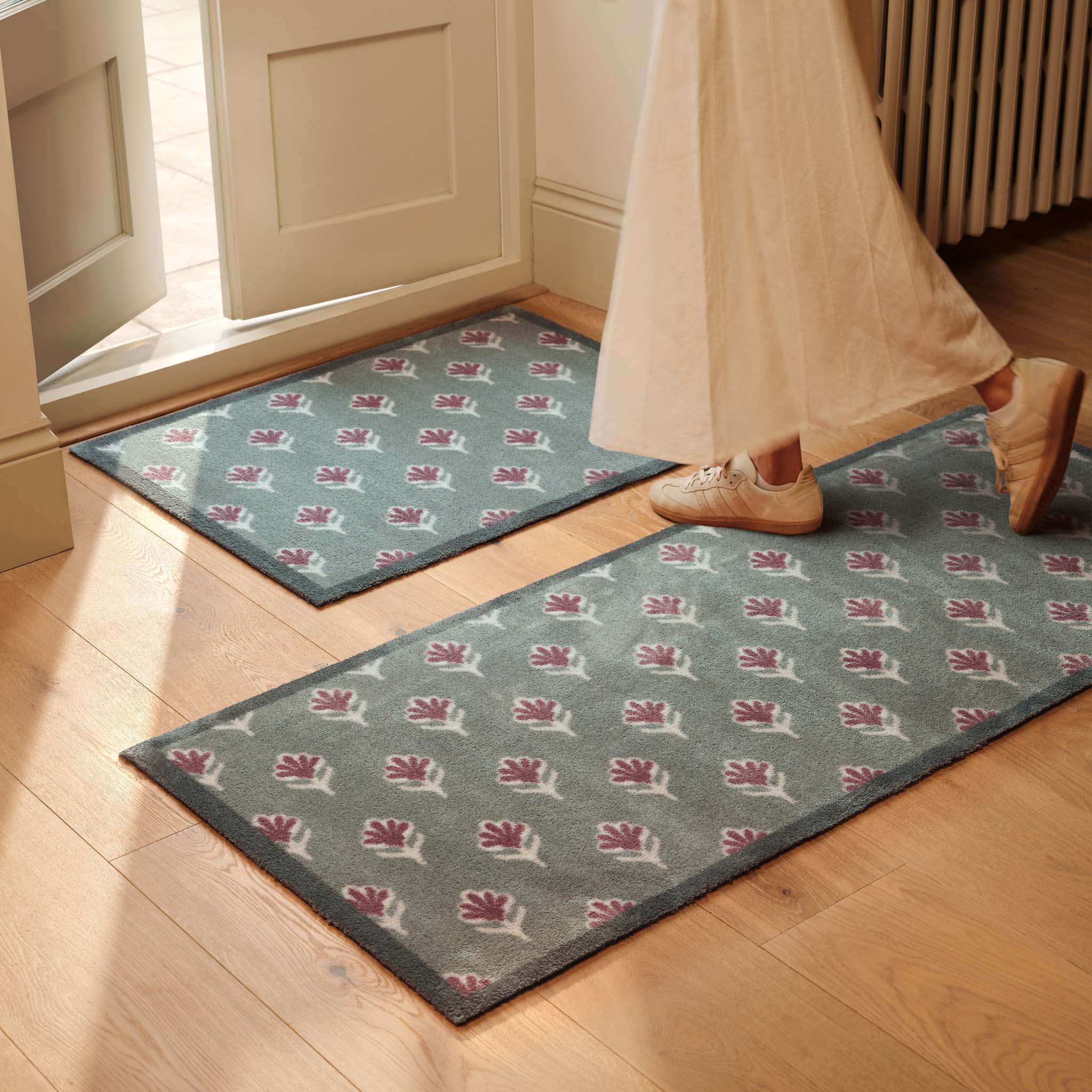 Ditsy Floral Green Washable Runner - Image 3