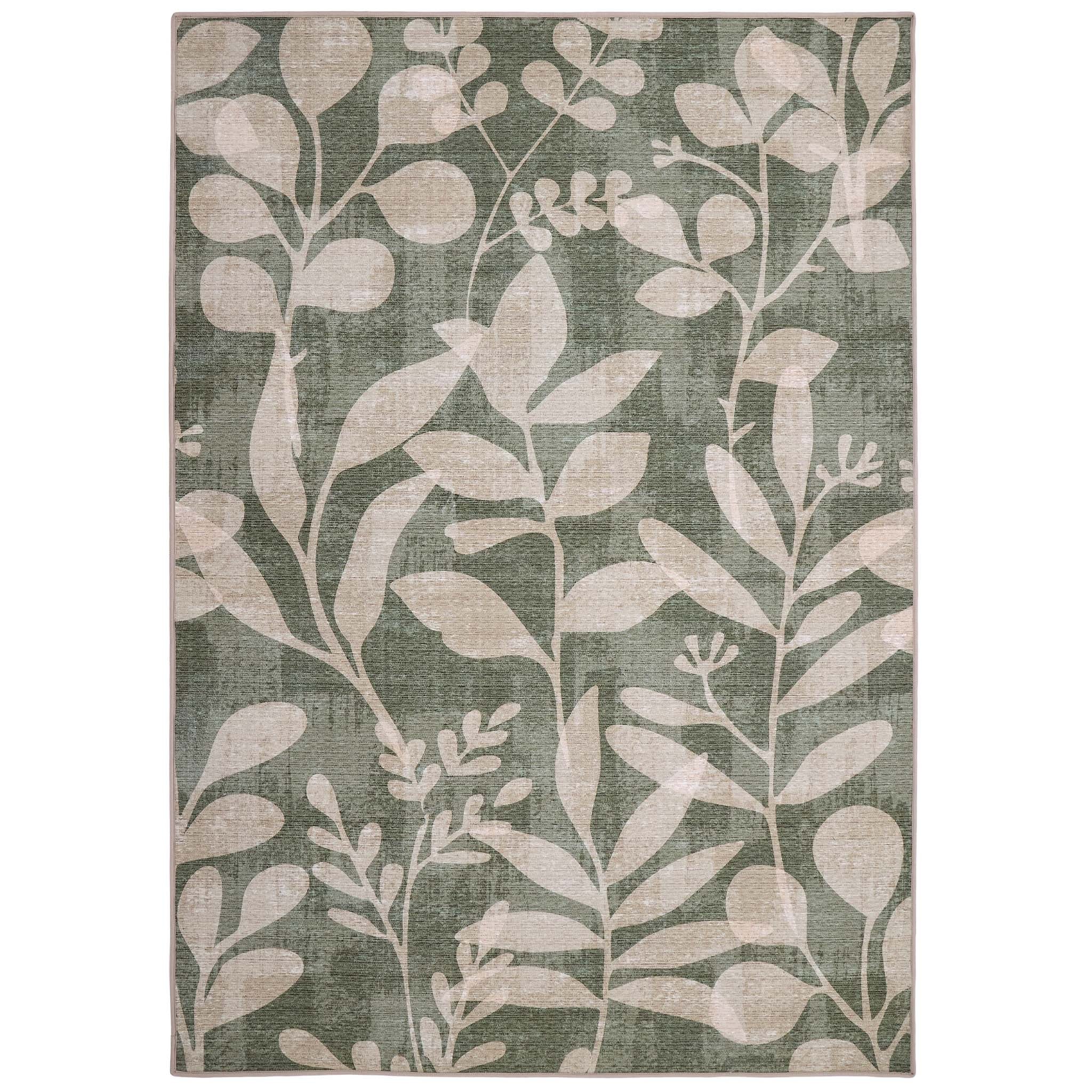 Eden Leaves Green Eco-Washable Rug