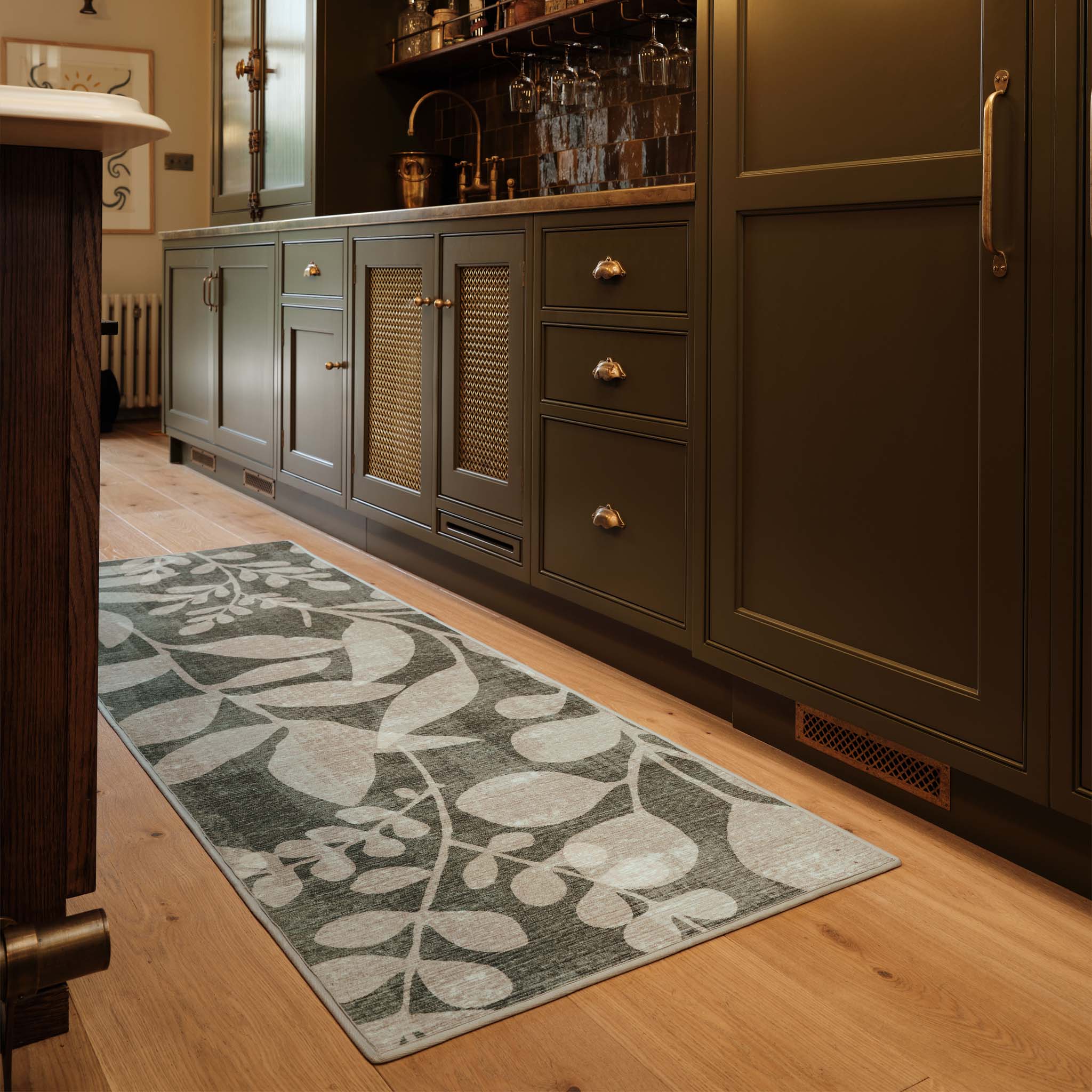 Eden Leaves Green Eco-Washable Runner - Image 2