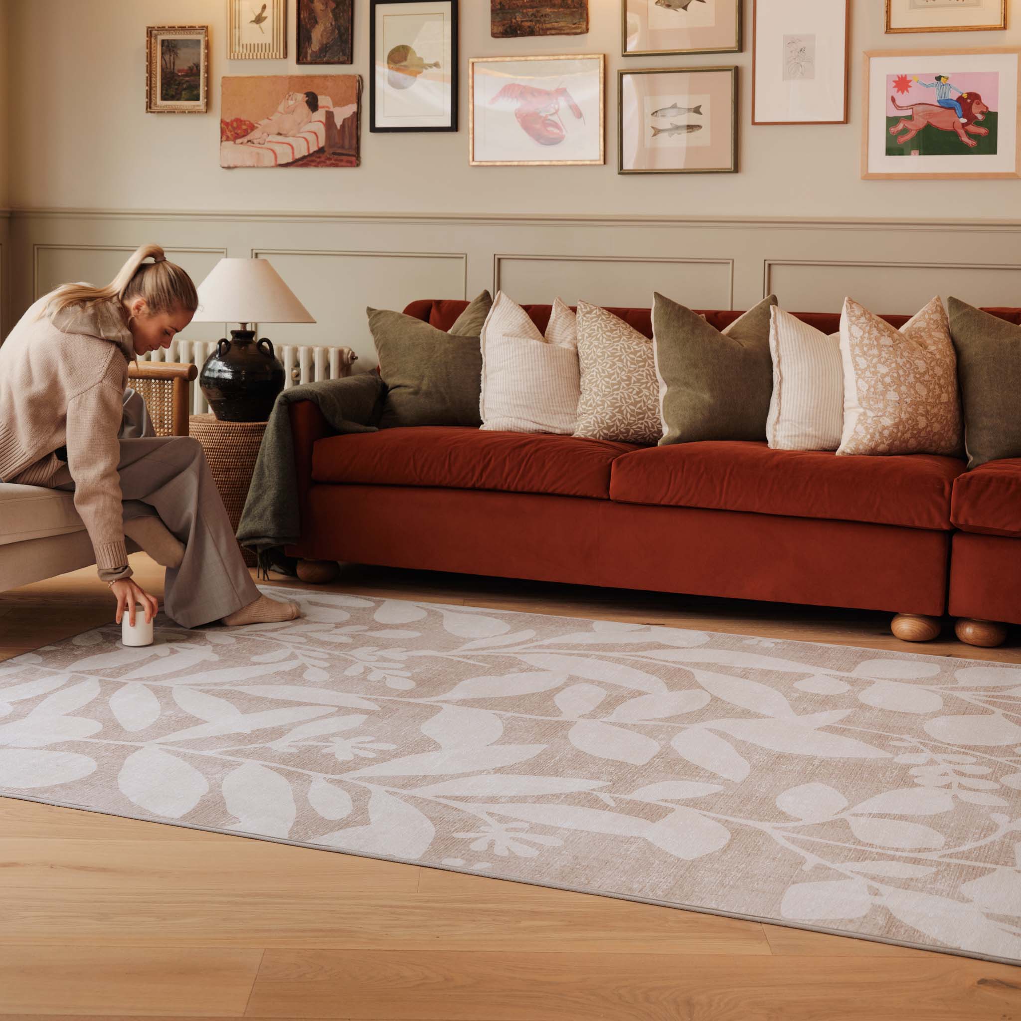 Eden Leaves Natural Eco-Washable Rug - Image 2