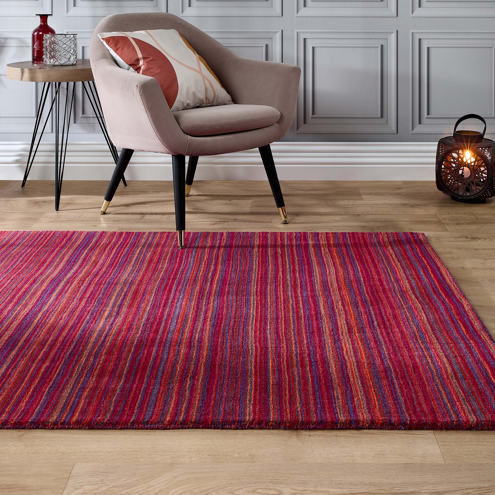 Fine Stripes Rug Purple/Pink - Image 2