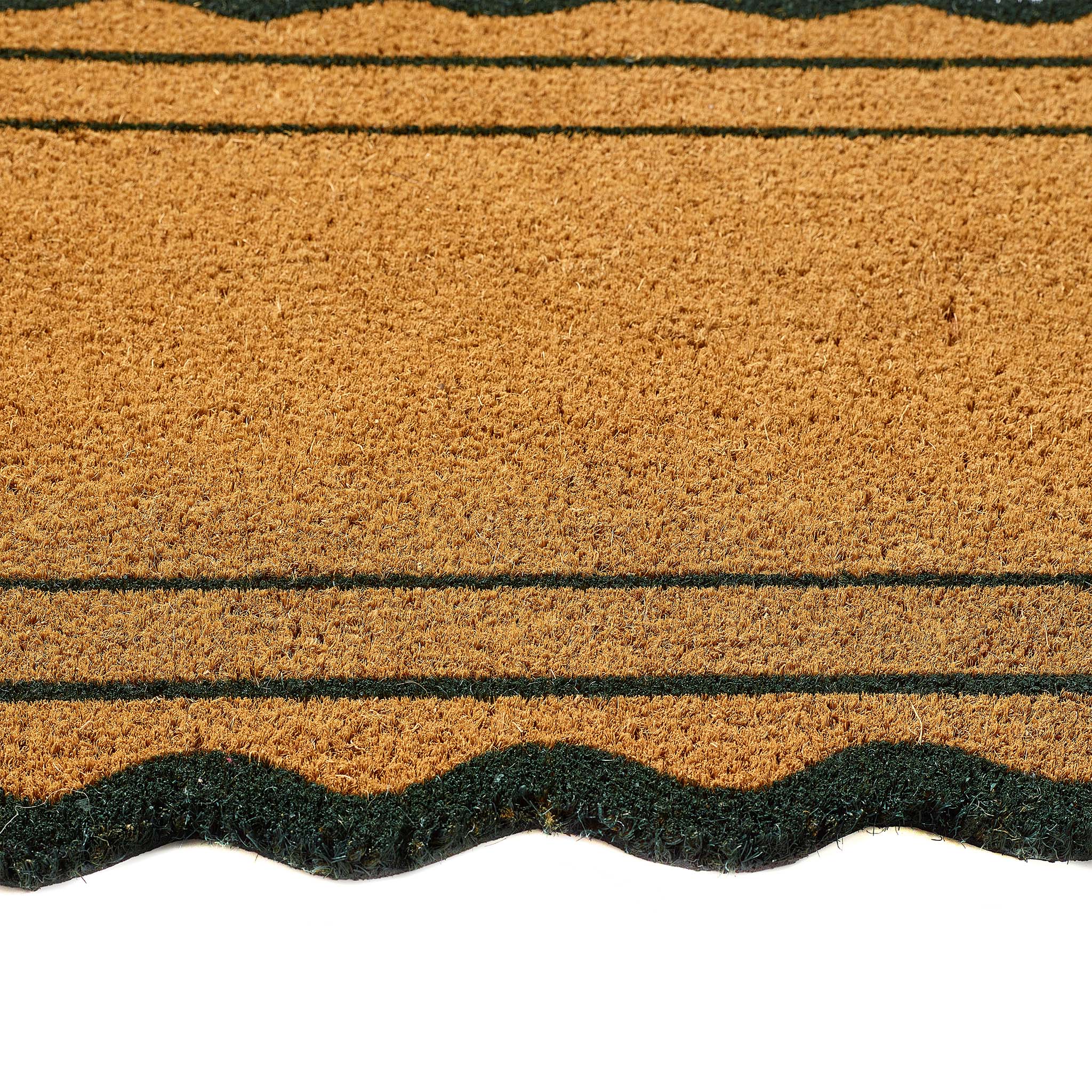 Green Scallop Border Coir Doormat - Image 3
