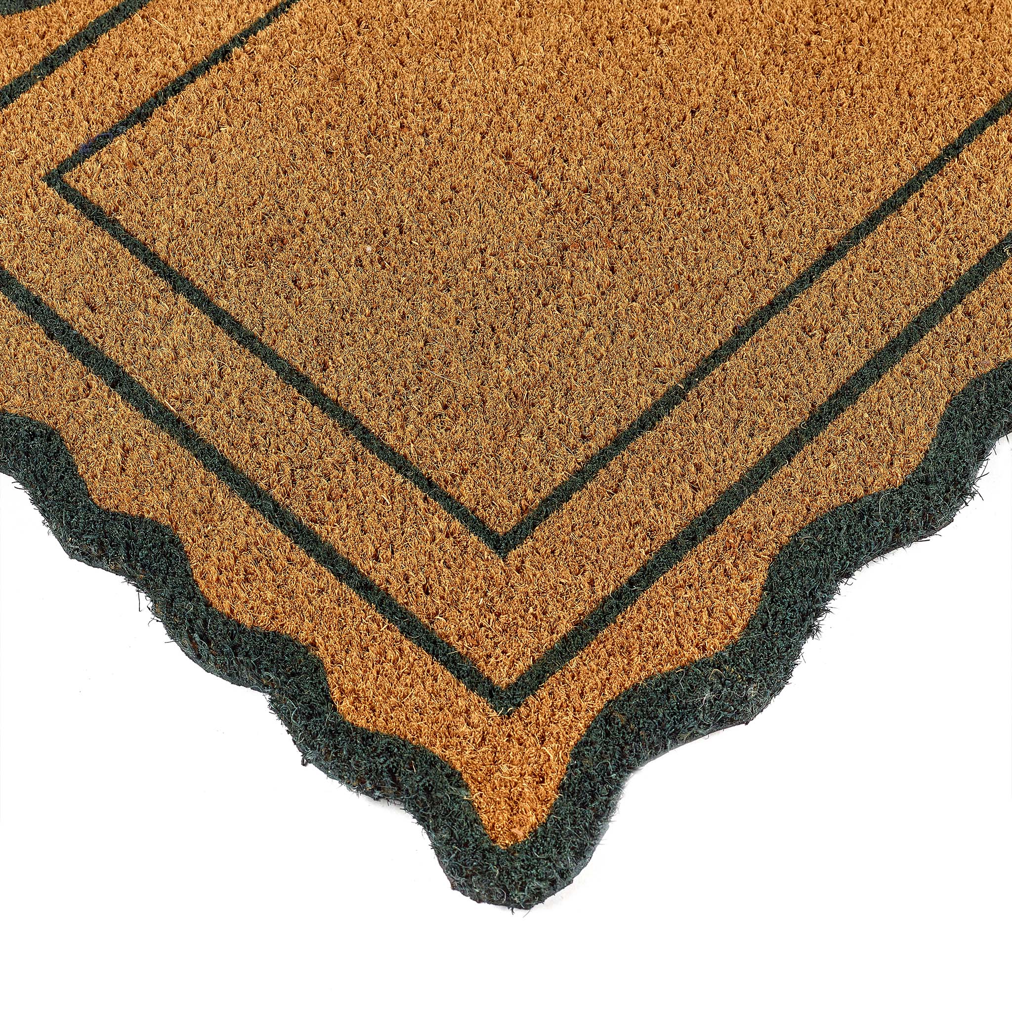 Green Scallop Border Coir Doormat - Image 4