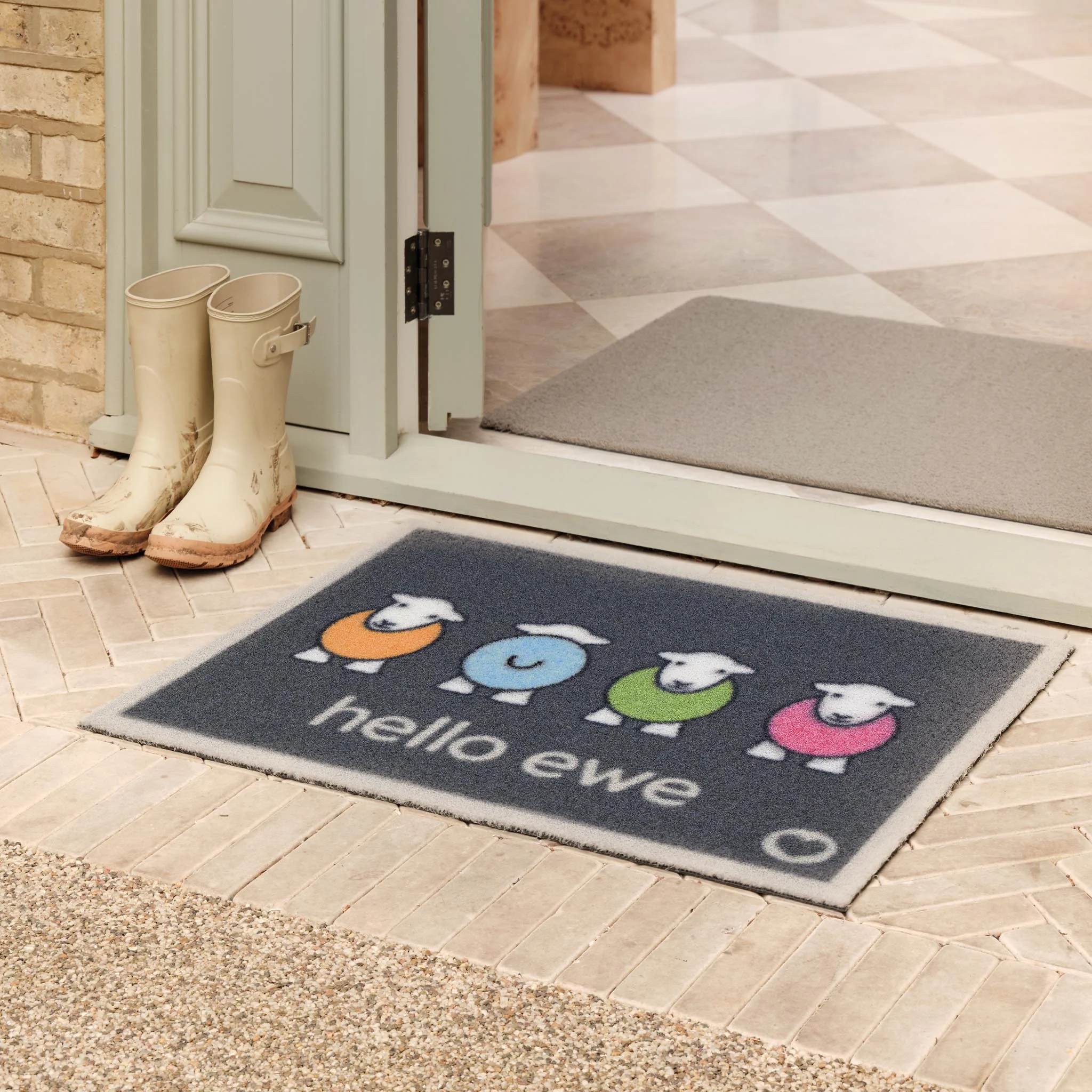 Hello Ewe Outdoor Doormat - Image 2