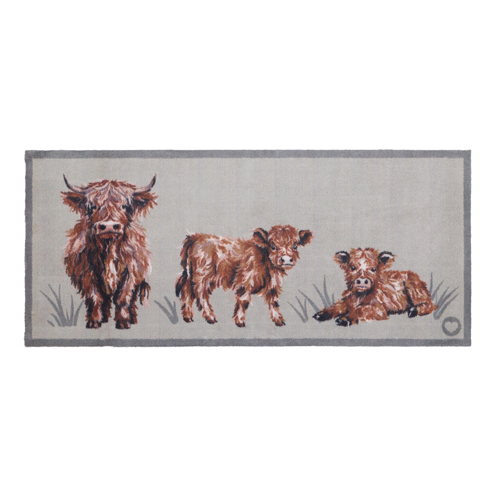 Heritage Highland Cow Washable Runner