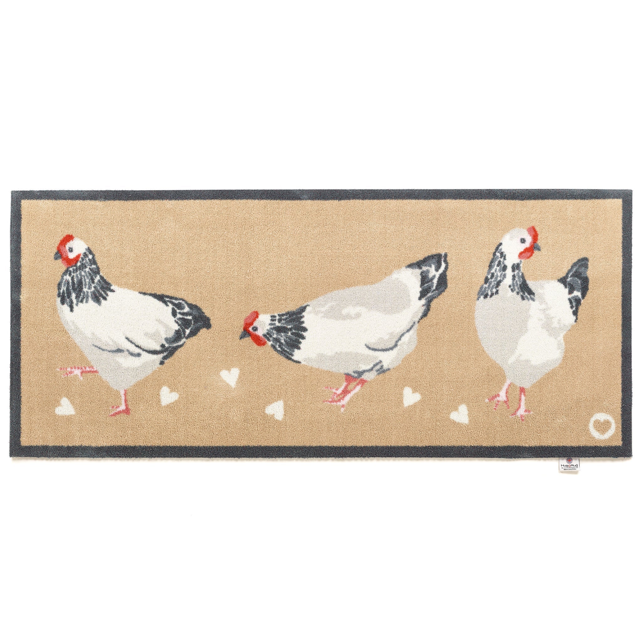 Chicken 1 Beige Washable Runner