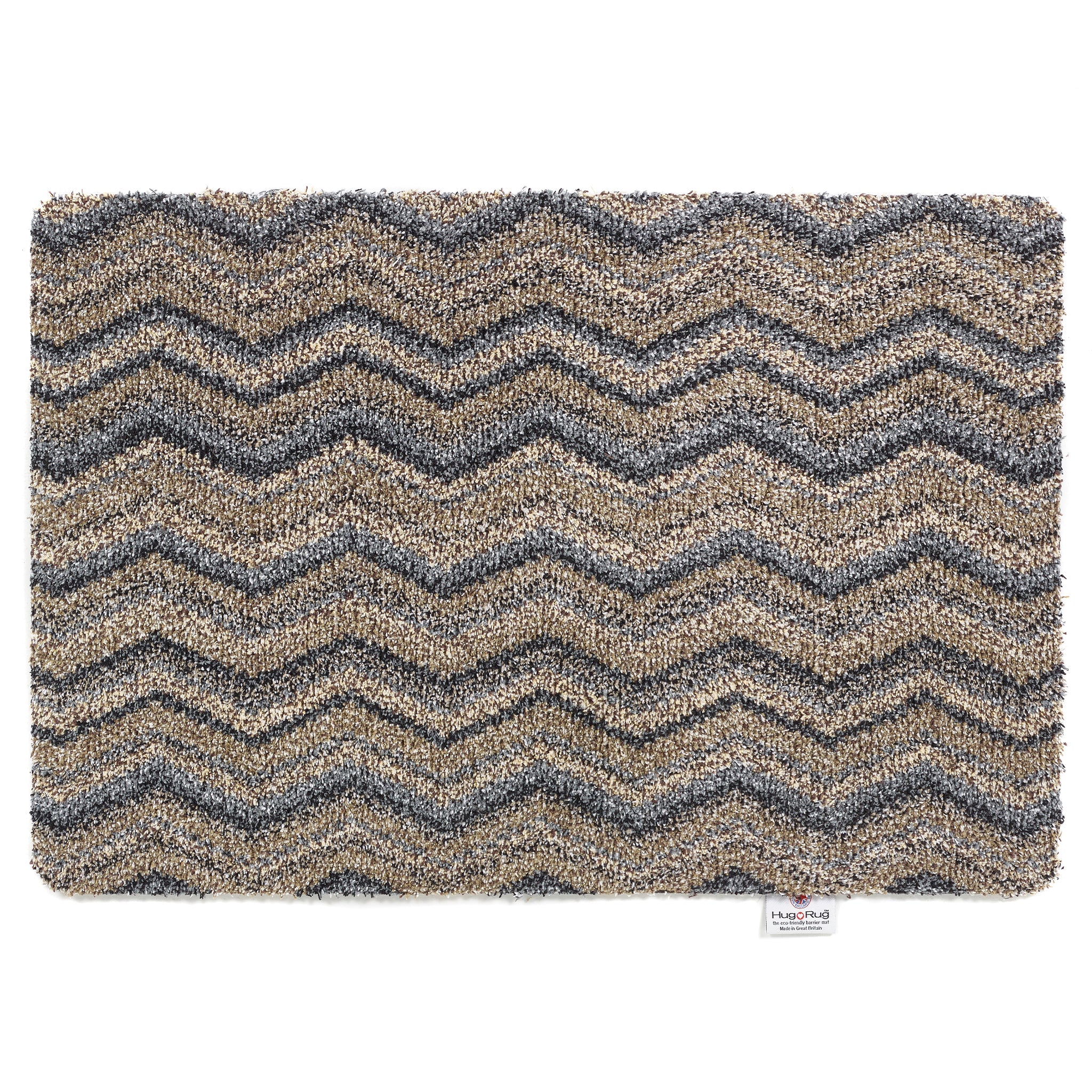 Ribbon Grey Zig Zag Washable Doormat