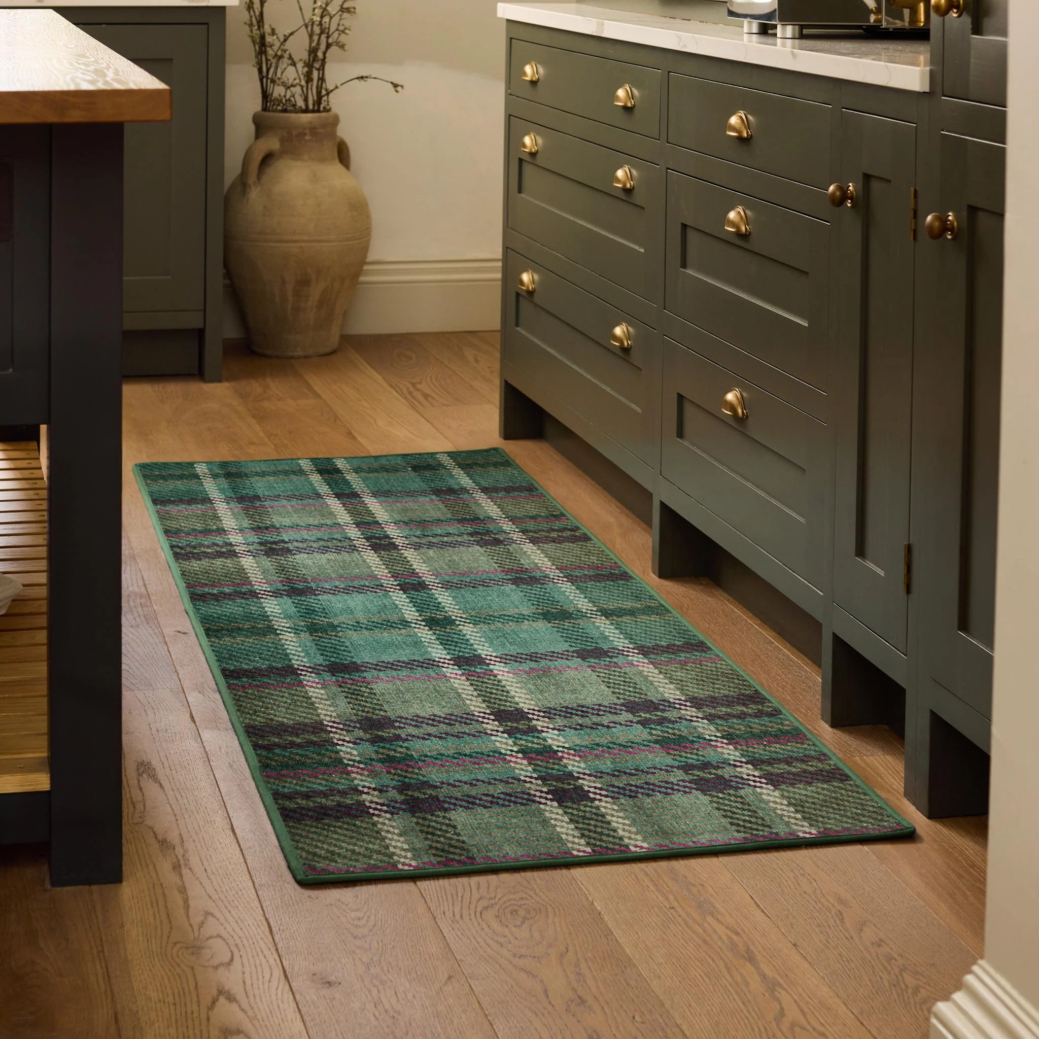 Isla Plaid Emerald Eco-Washable Runner - Image 2