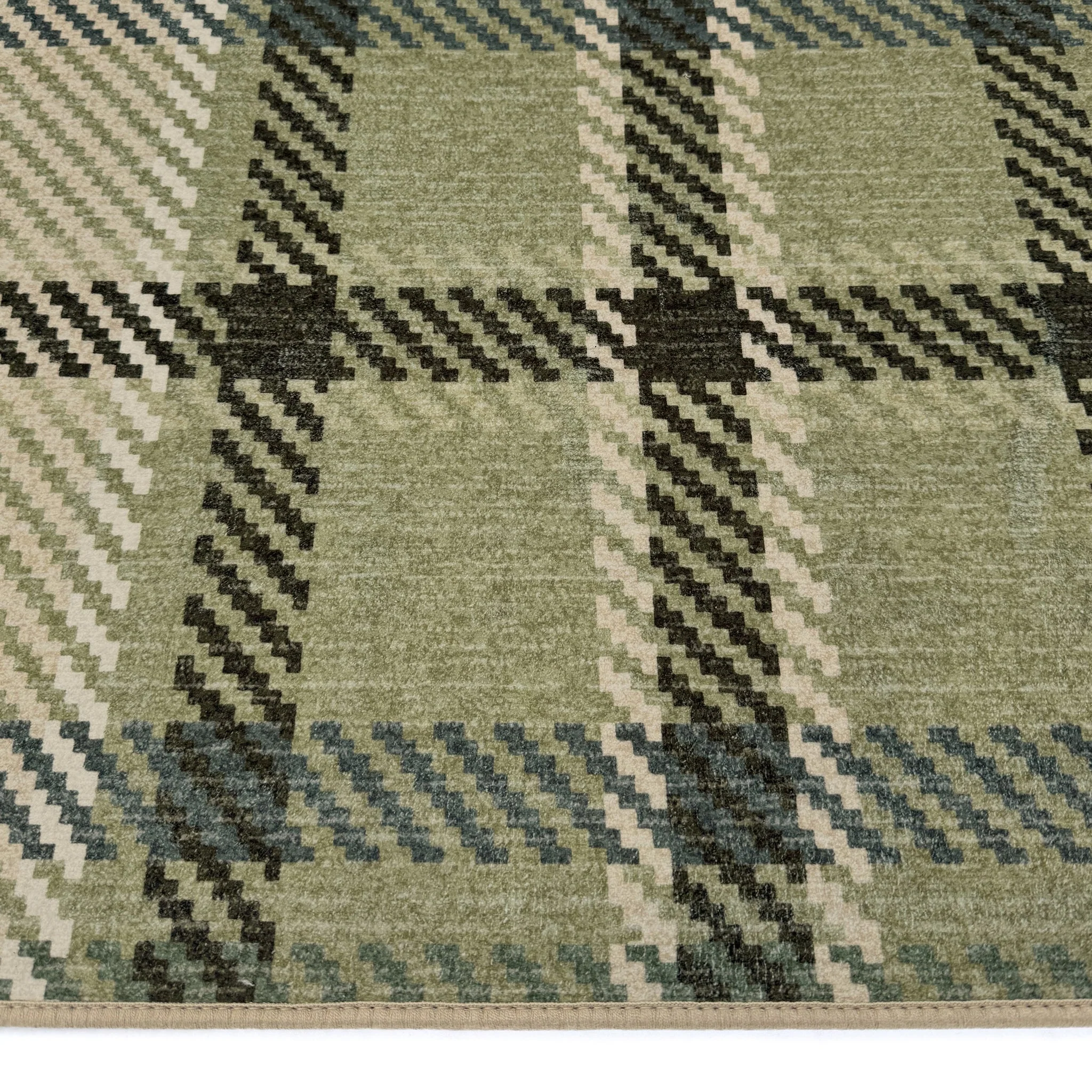 Isla Plaid Green Eco-Washable Runner - Image 4