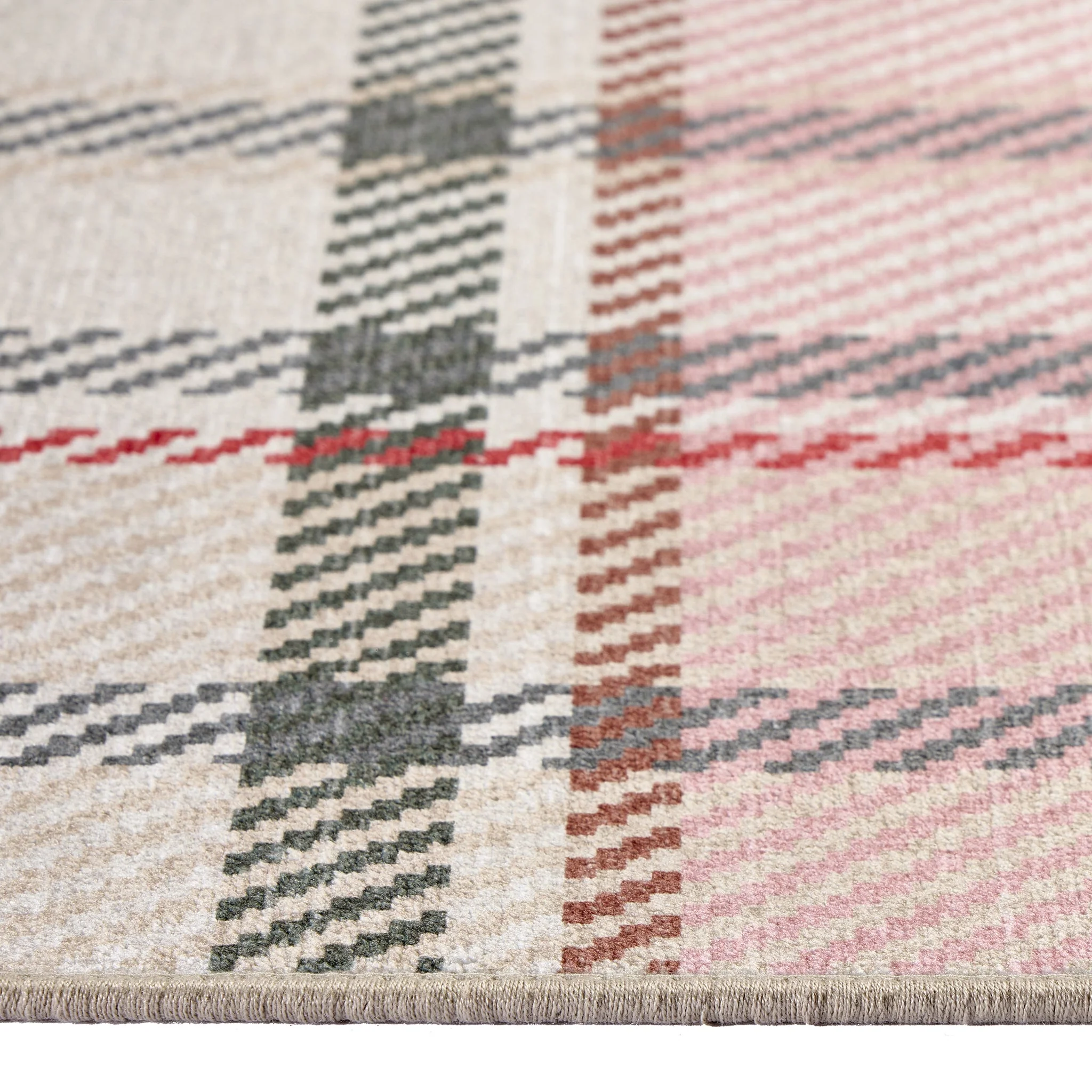 Isla Plaid Pink Eco-Washable Runner - Image 3