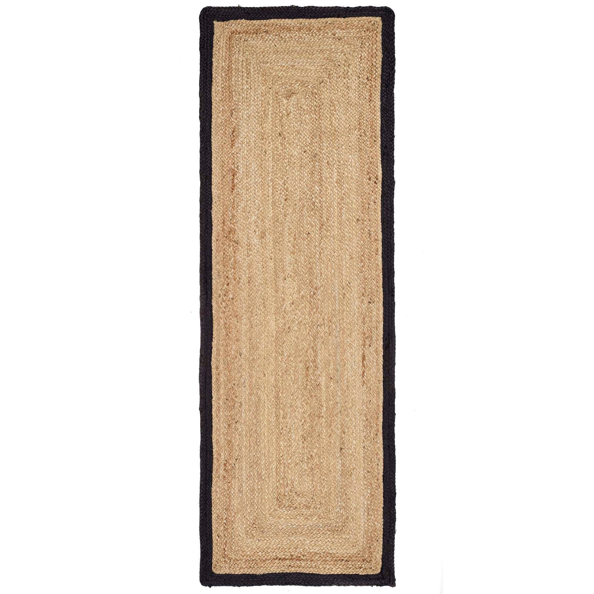 Jute Border Runner Black