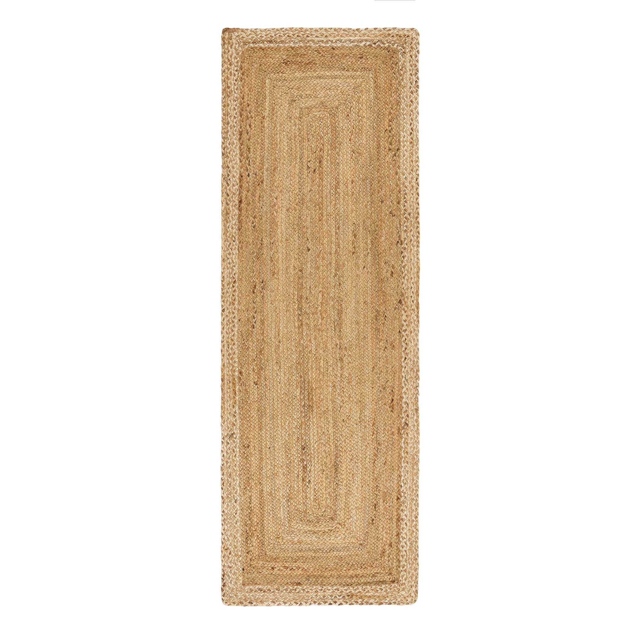 Jute Border Runner Natural White