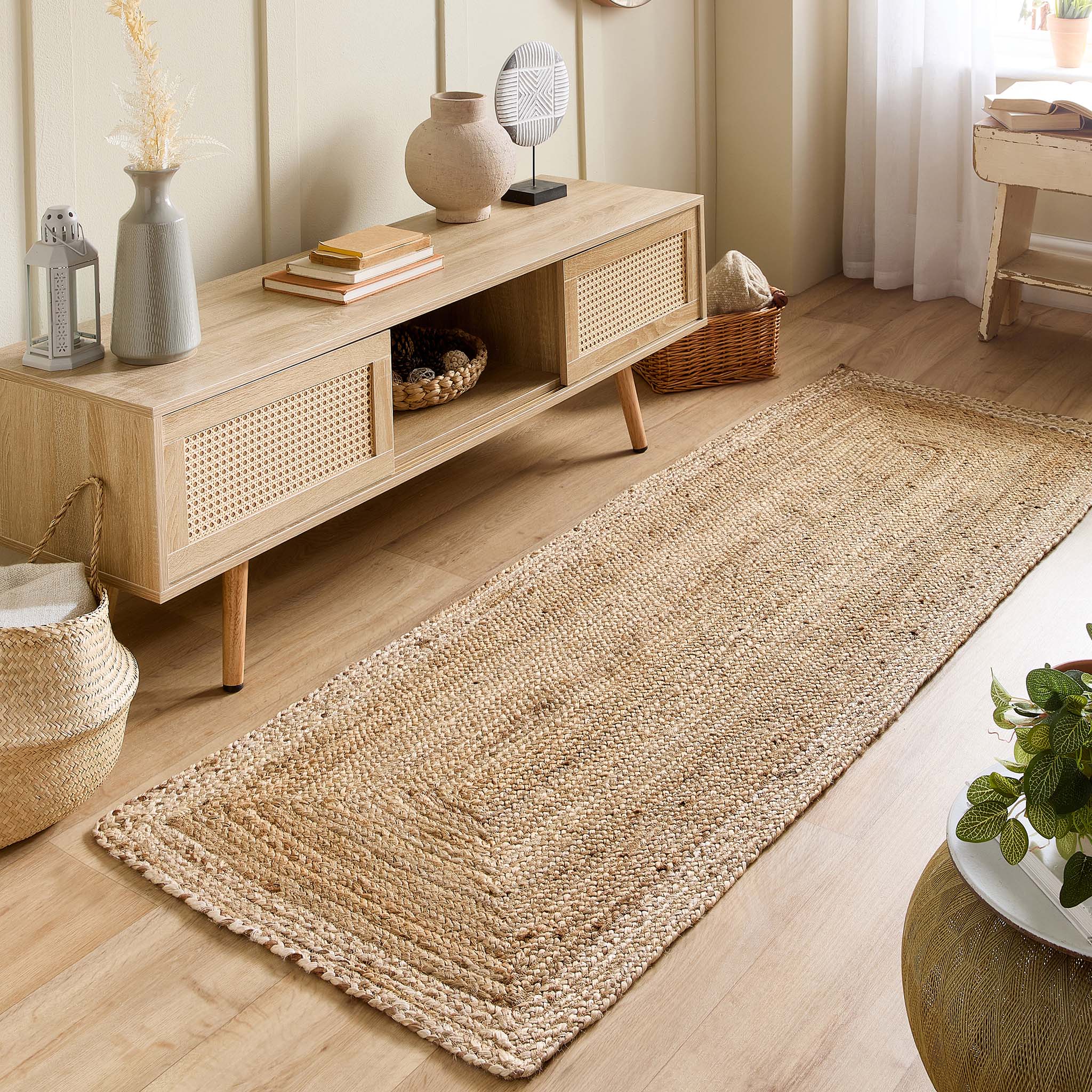 Jute Border Runner Natural White - Image 2