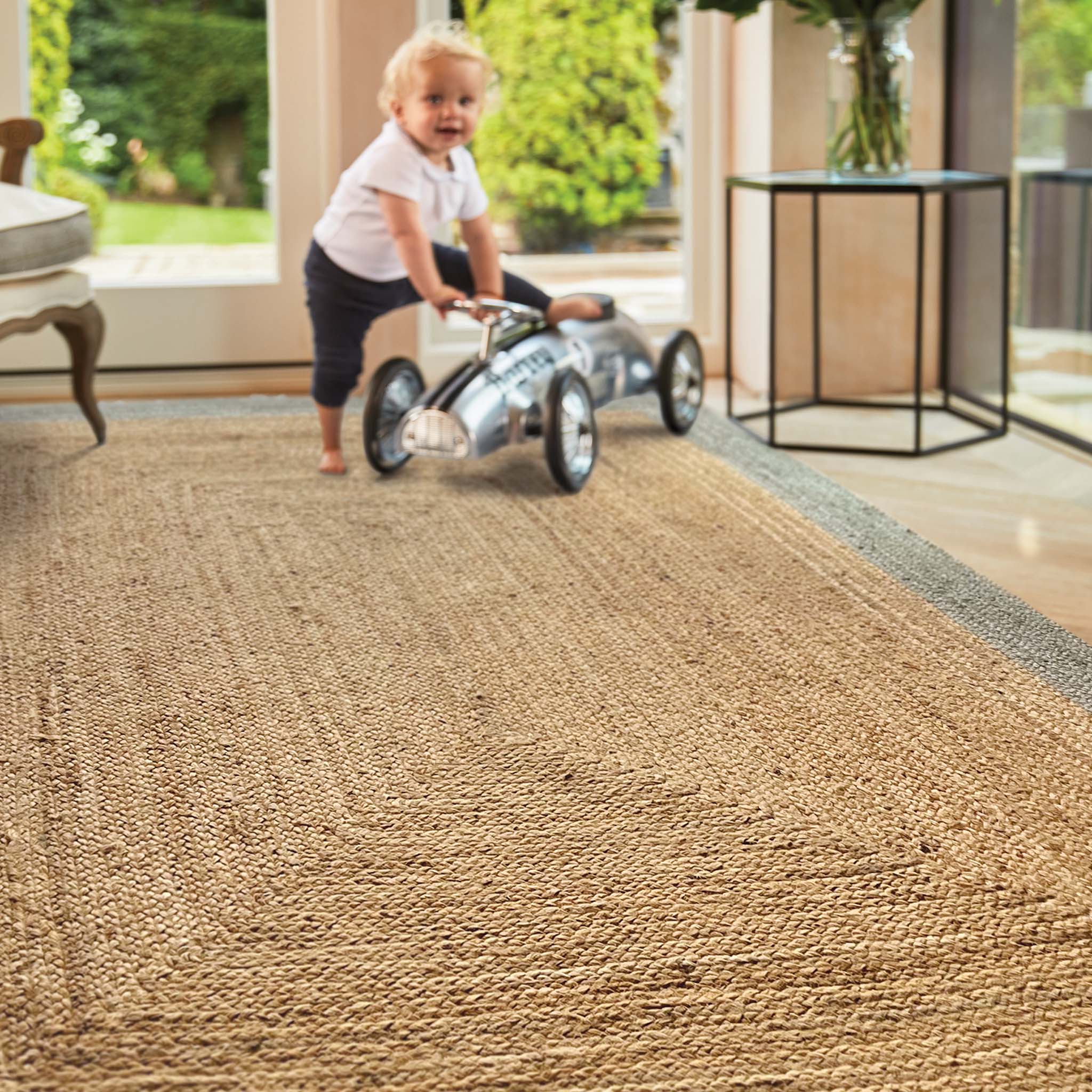Jute Border Rug Sage Green - Image 2