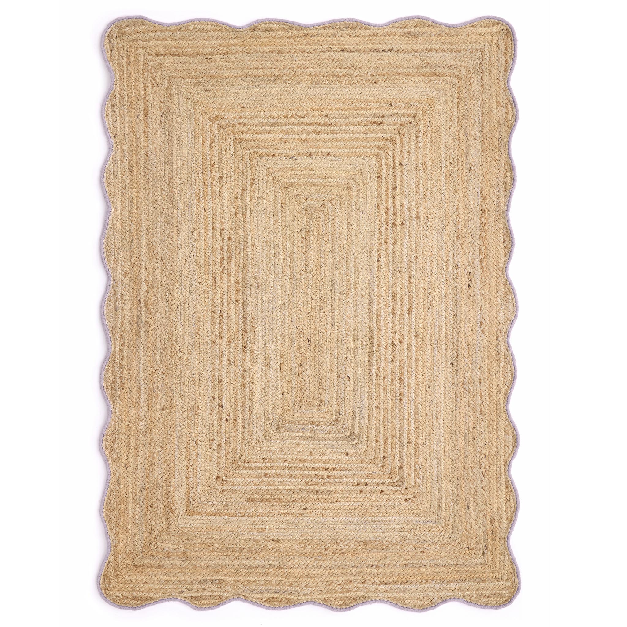 Jute Scalloped Edge Rug Lilac