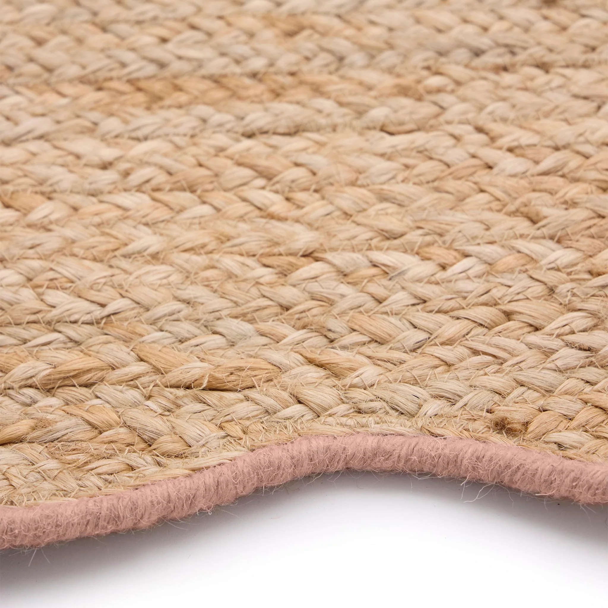 Jute Scalloped Edge Rug Peach - Image 4