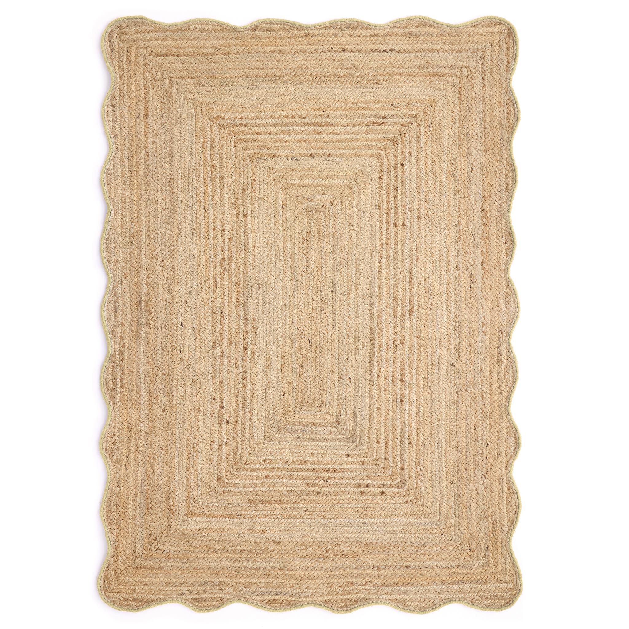 Jute Scalloped Edge Rug Yellow