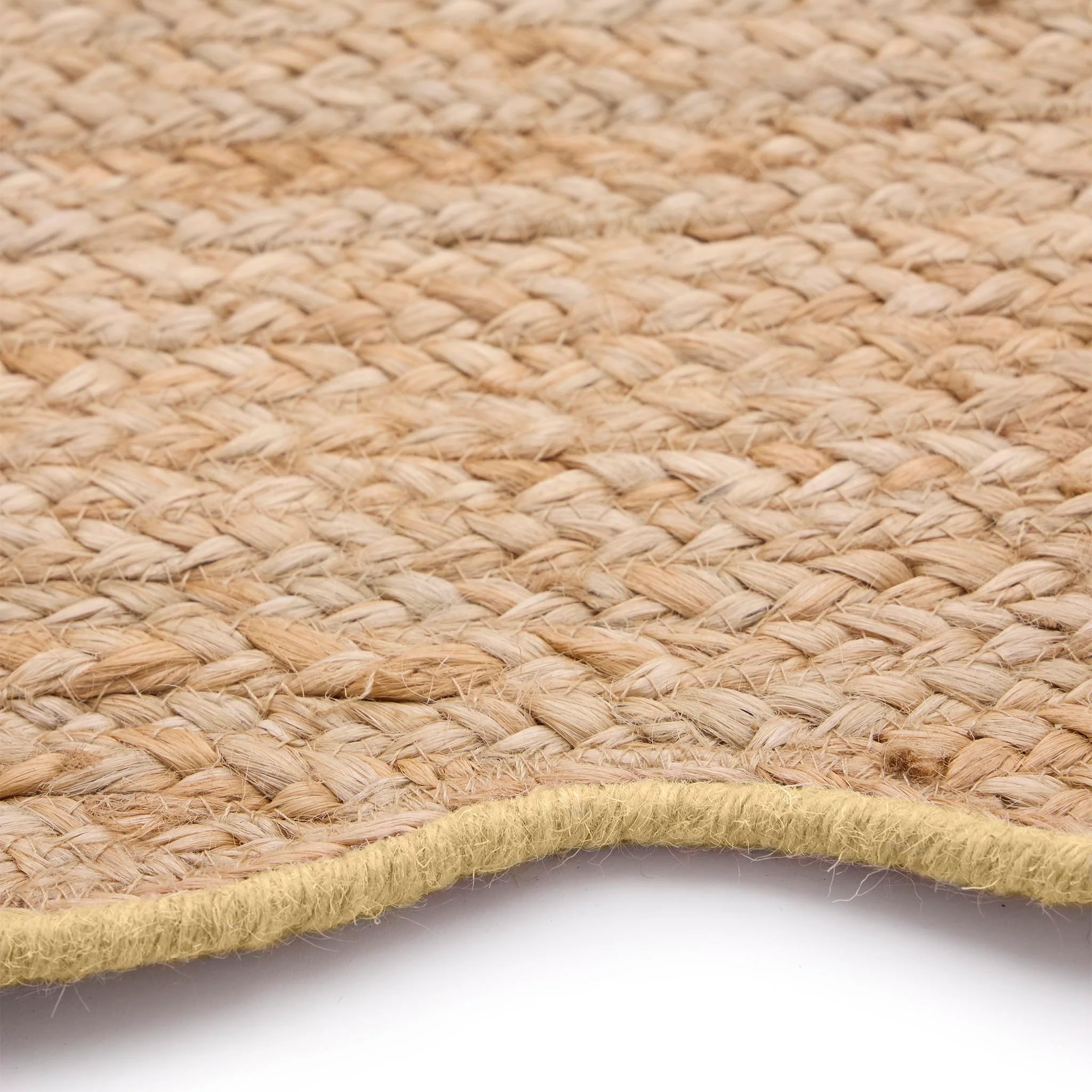 Jute Scalloped Edge Rug Yellow - Image 4