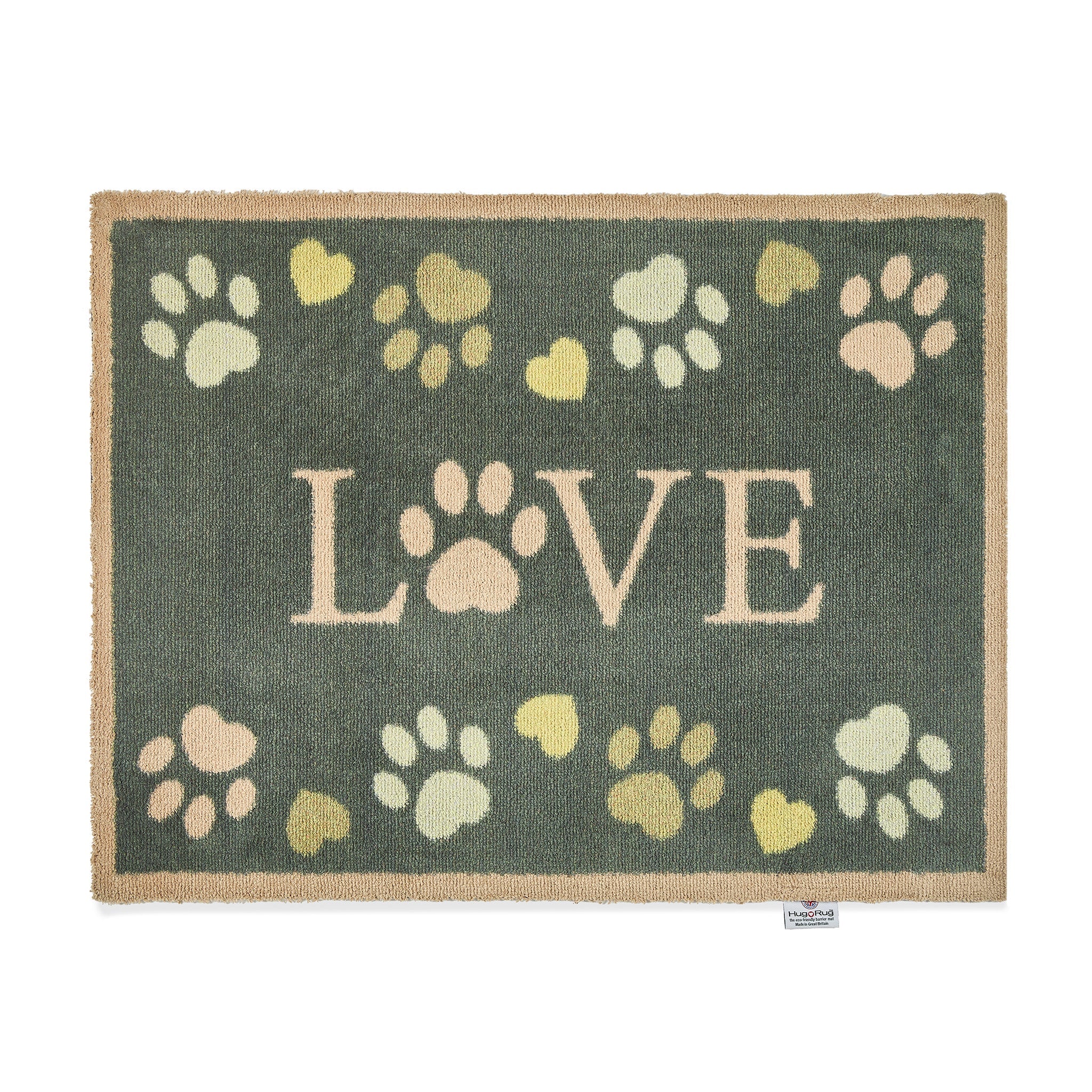Love Paws Green Washable Doormat