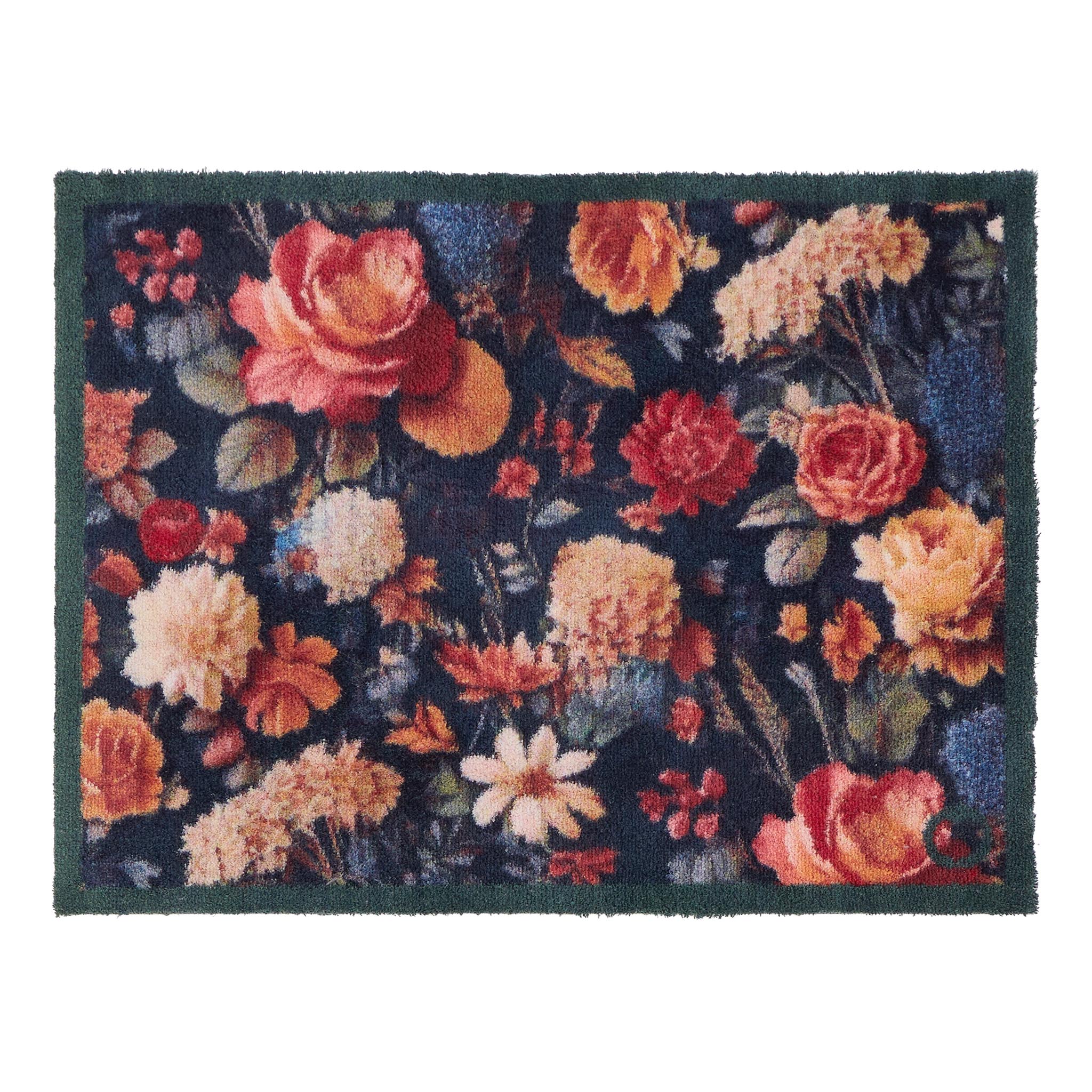 Midnight Blooms Washable Doormat
