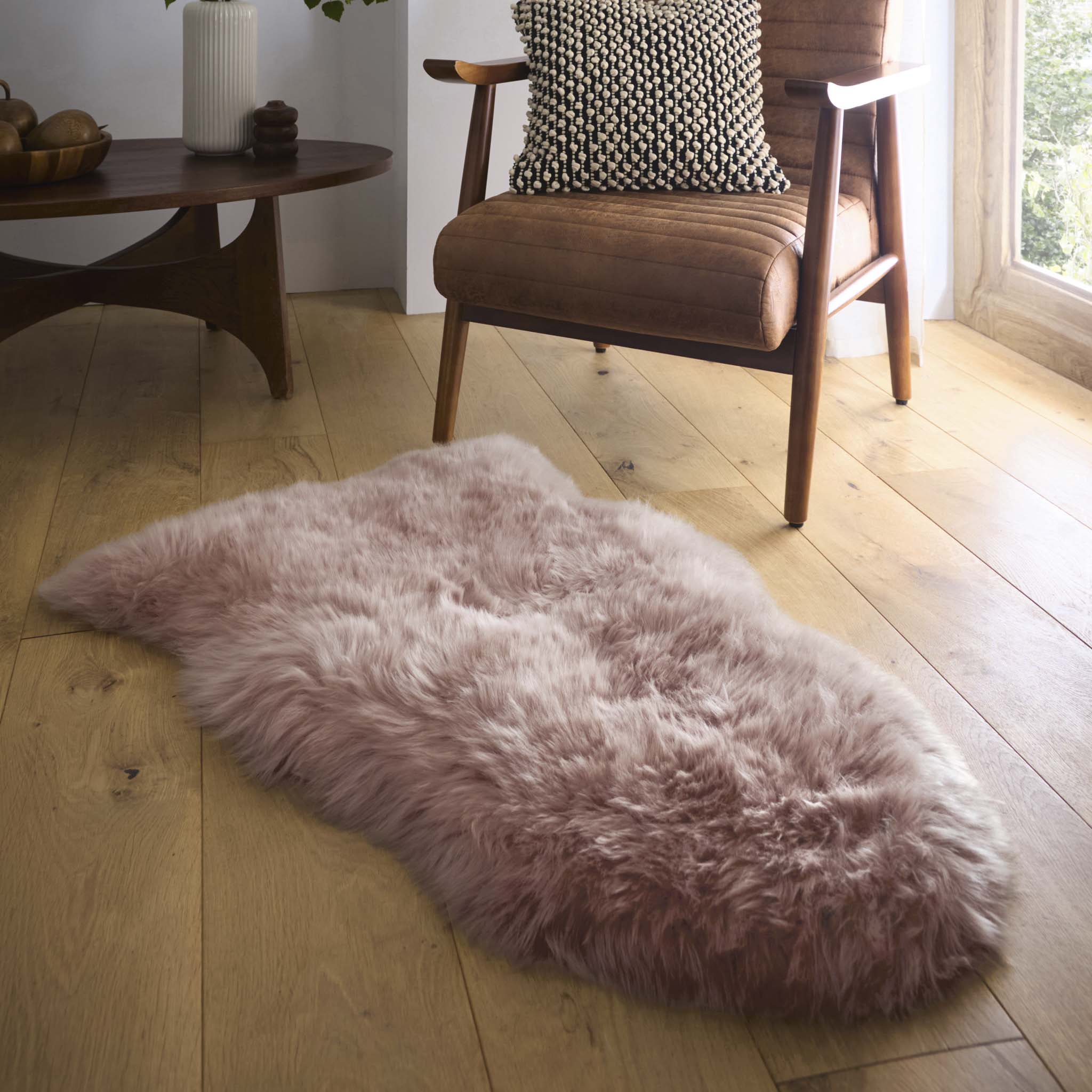 Genuine Sheepskin Rug Adobe Rose - Image 3