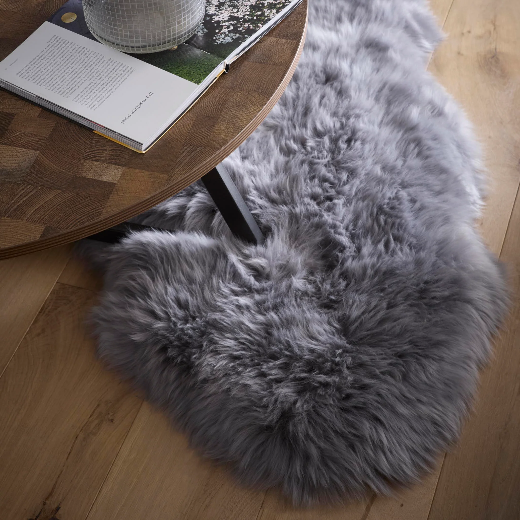 Genuine Sheepskin Rug Grey - Image 4