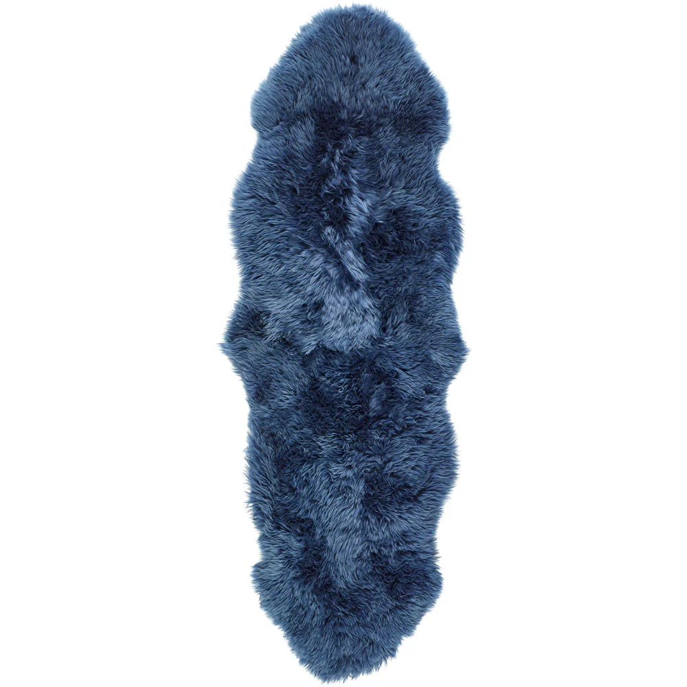Genuine Sheepskin Rug Navy - Image 11