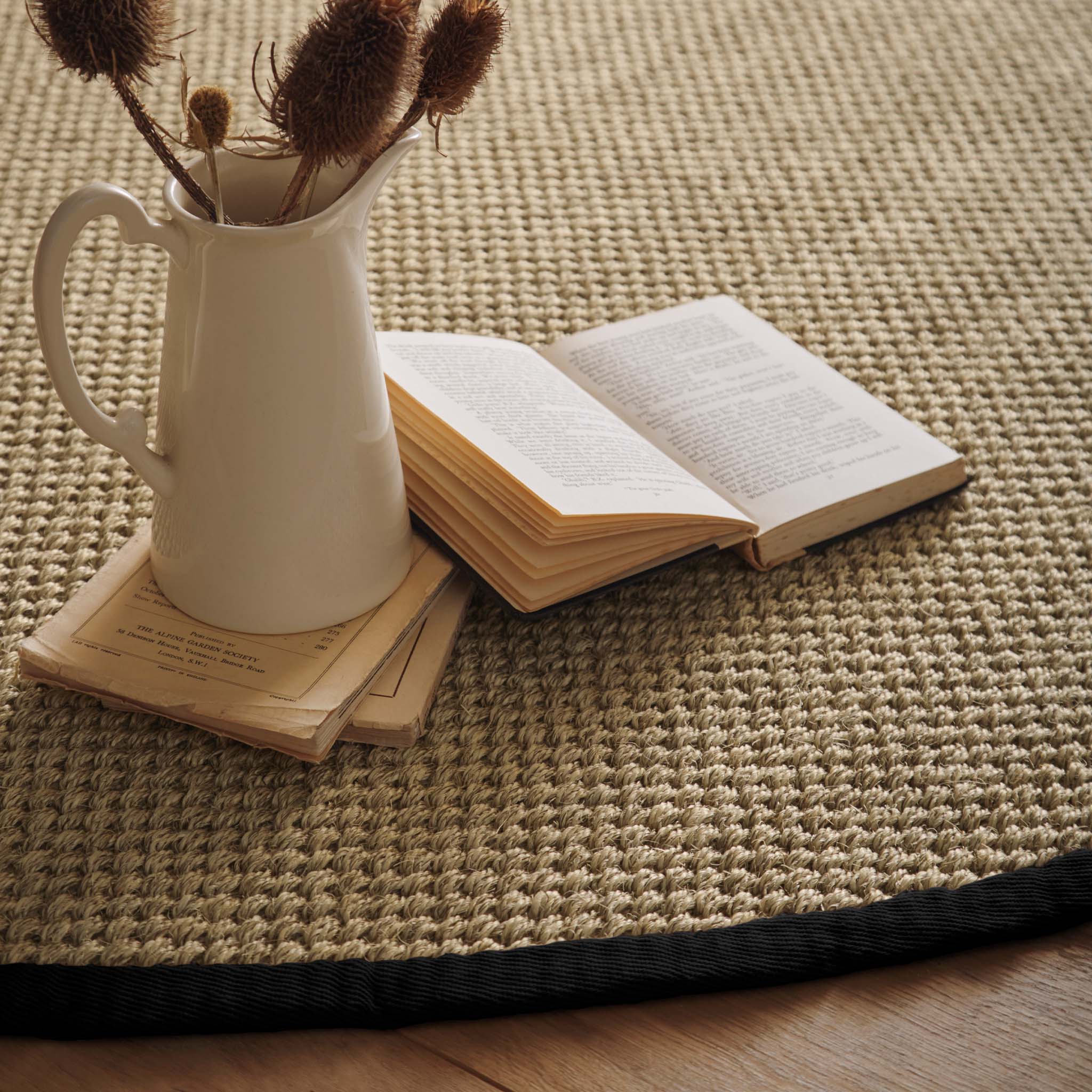 Sisal Light Beige with Black Border Rug - Image 6