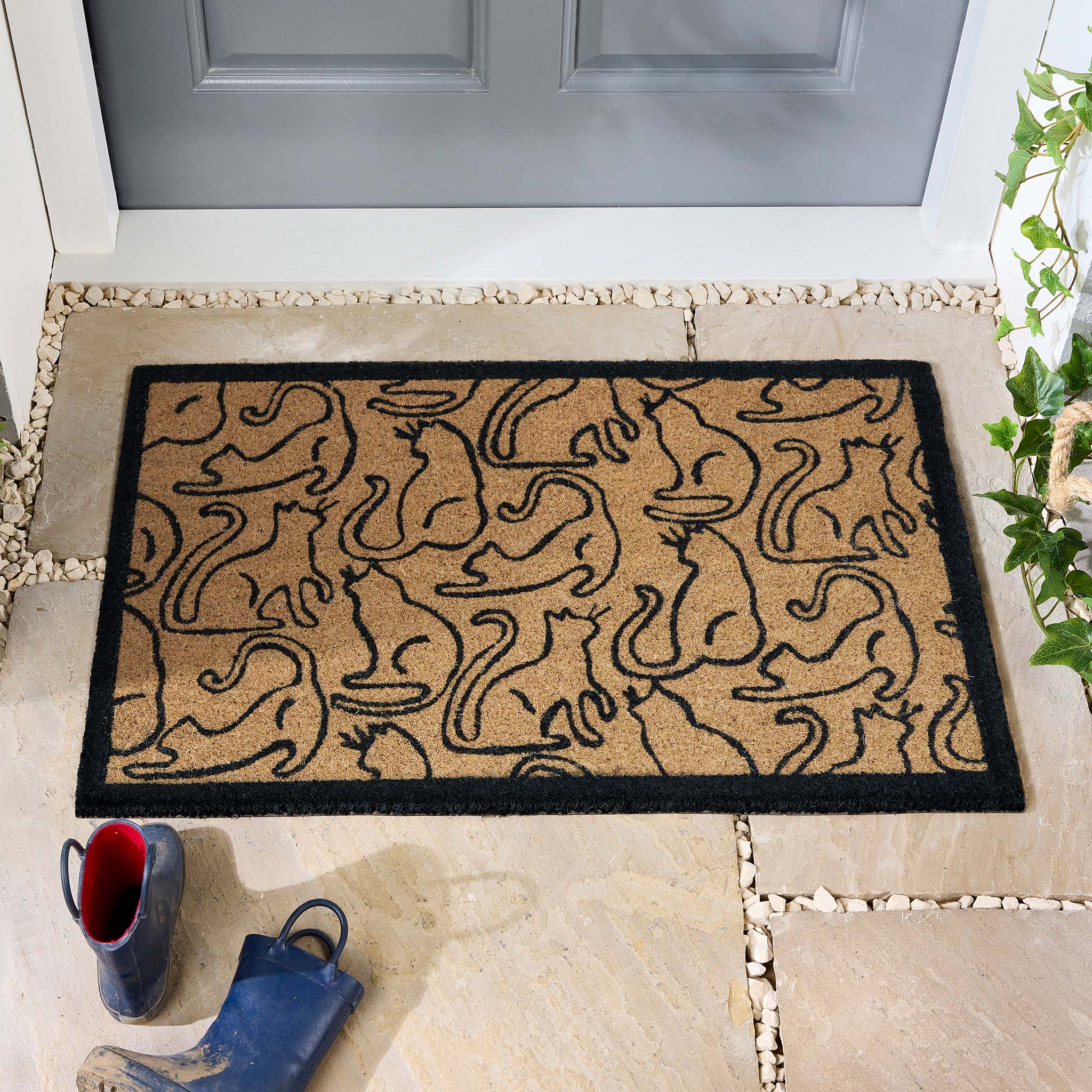 Outline Cats Coir Doormat - Image 2