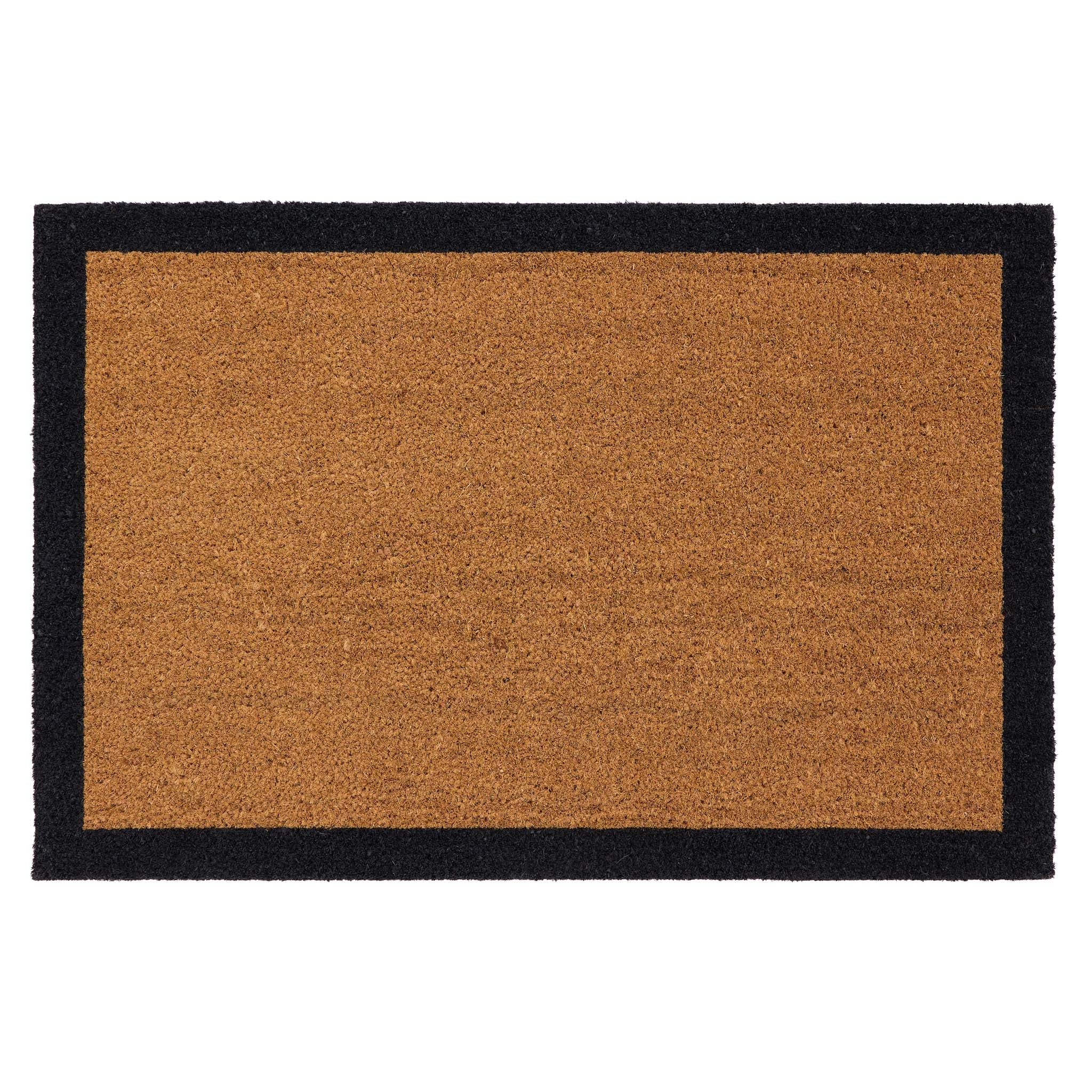 Printed Coir Border Black Doormat