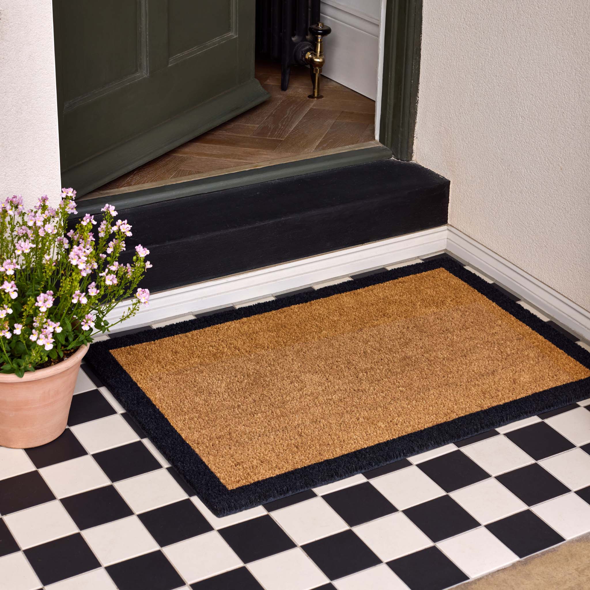 Printed Coir Border Black Doormat - Image 2