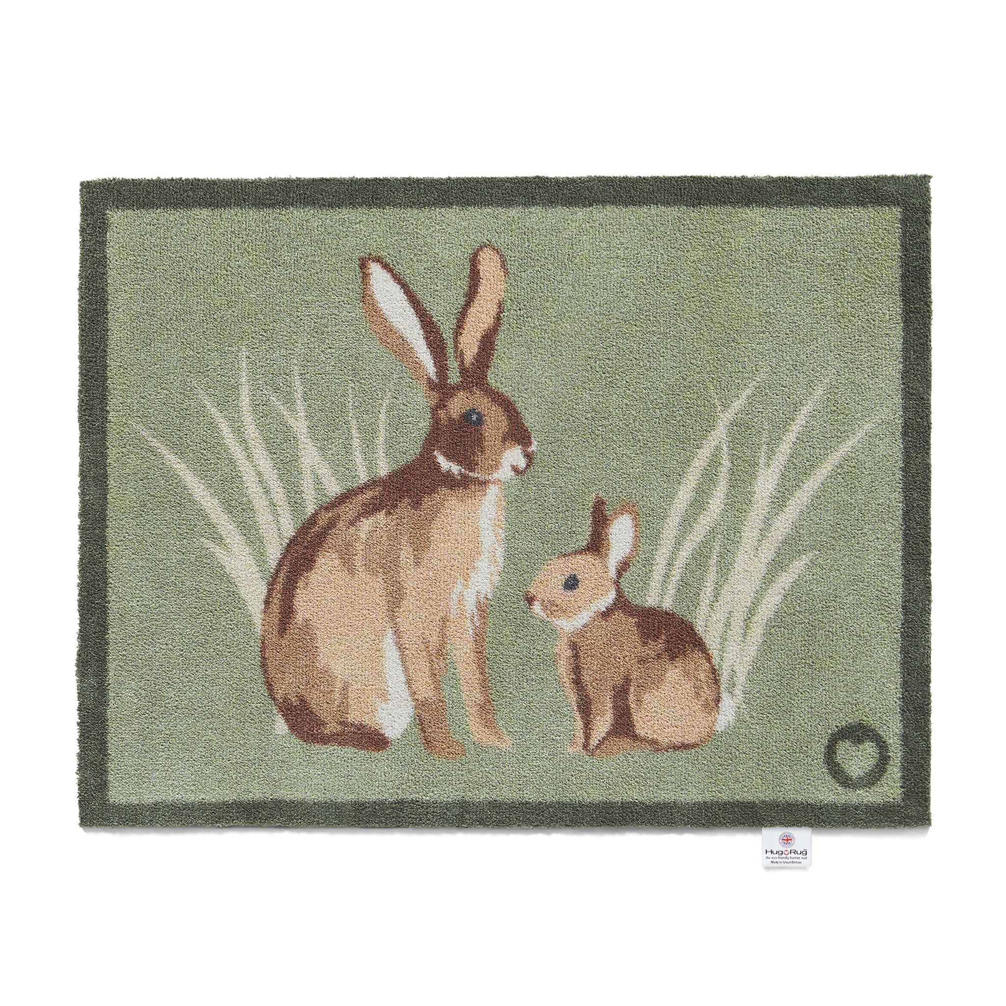 Rabbit 1 Green Washable Doormat
