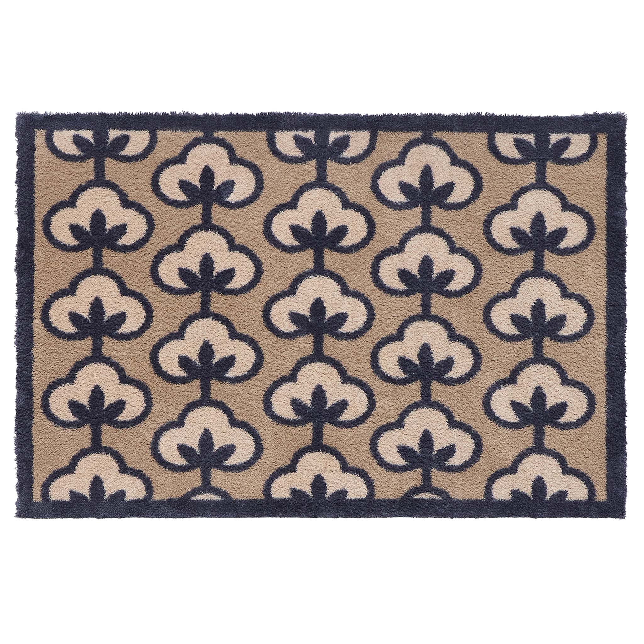 Retro Flower Neutral Washable Doormat