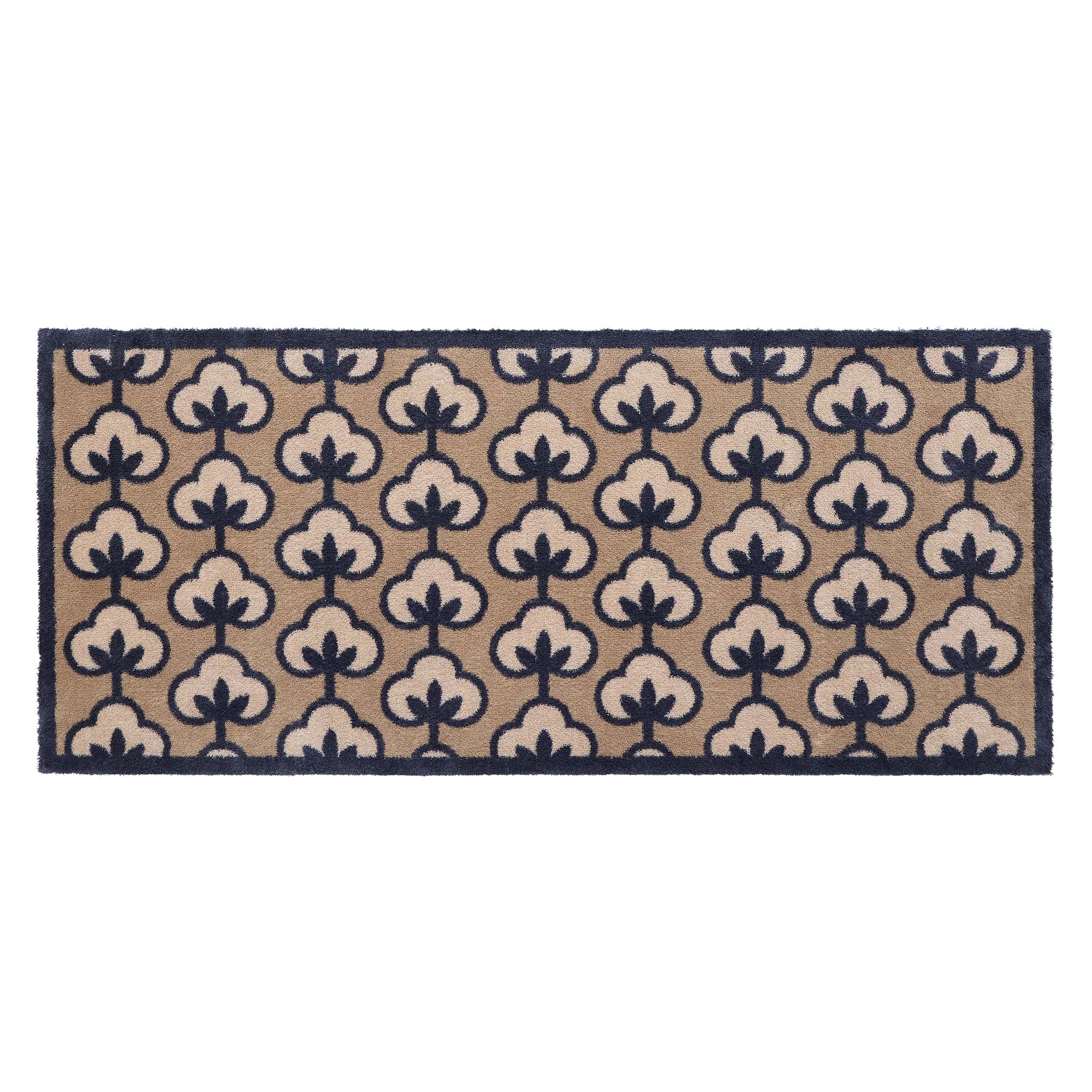 Retro Flower Neutral Washable Runner