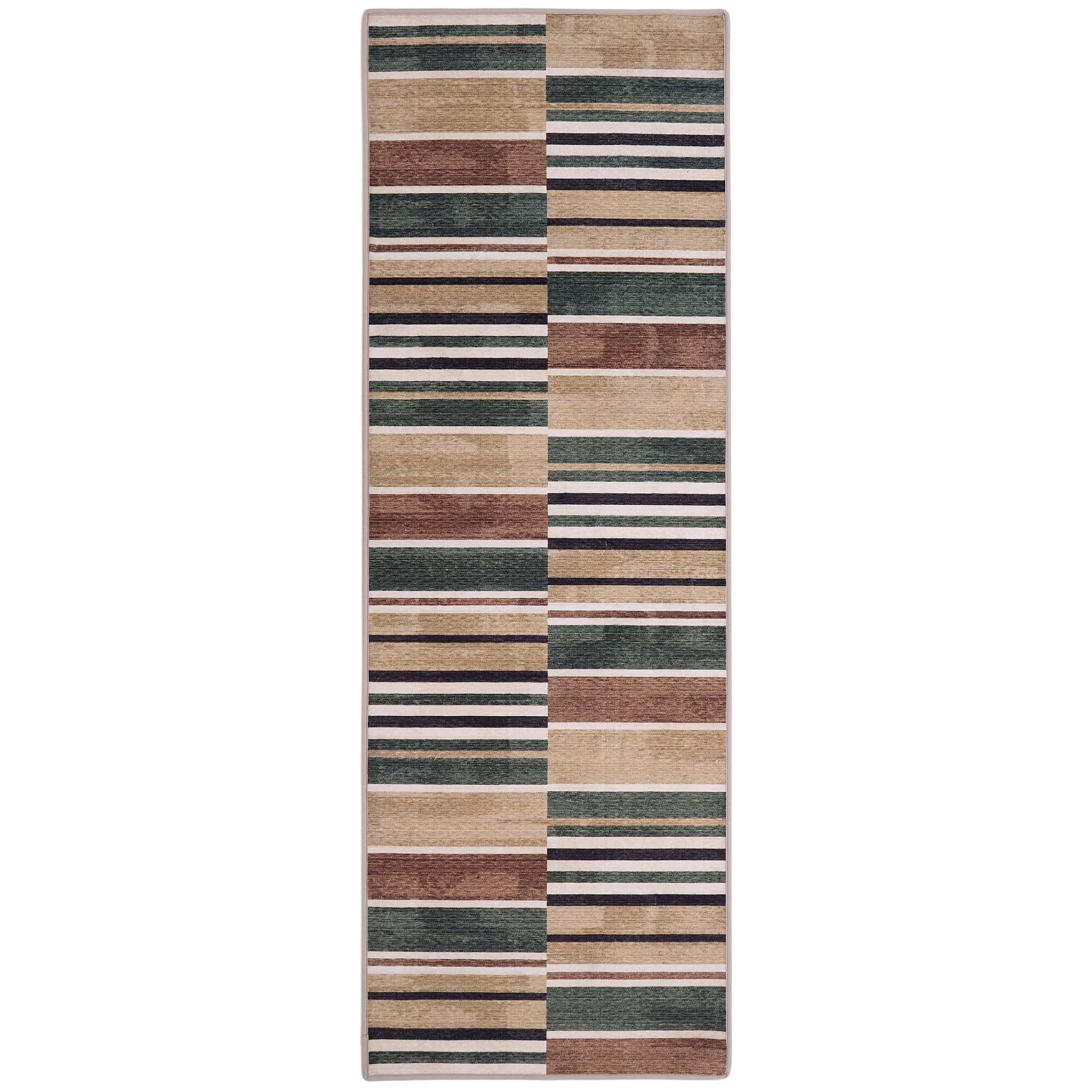 Savanna Stripe Natural Eco-Washable Runner