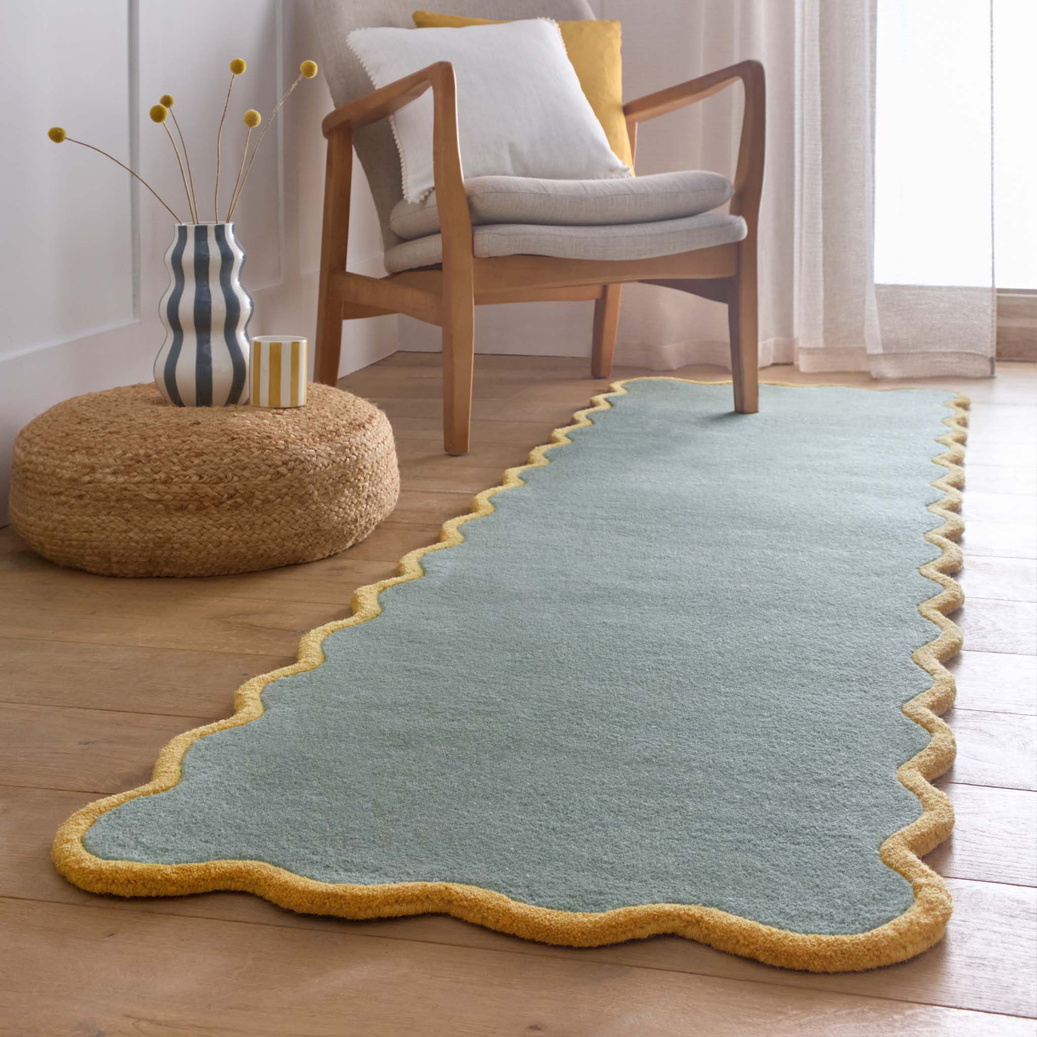 Scalloped Elsie Duck Egg/Ochre Runner - Image 2