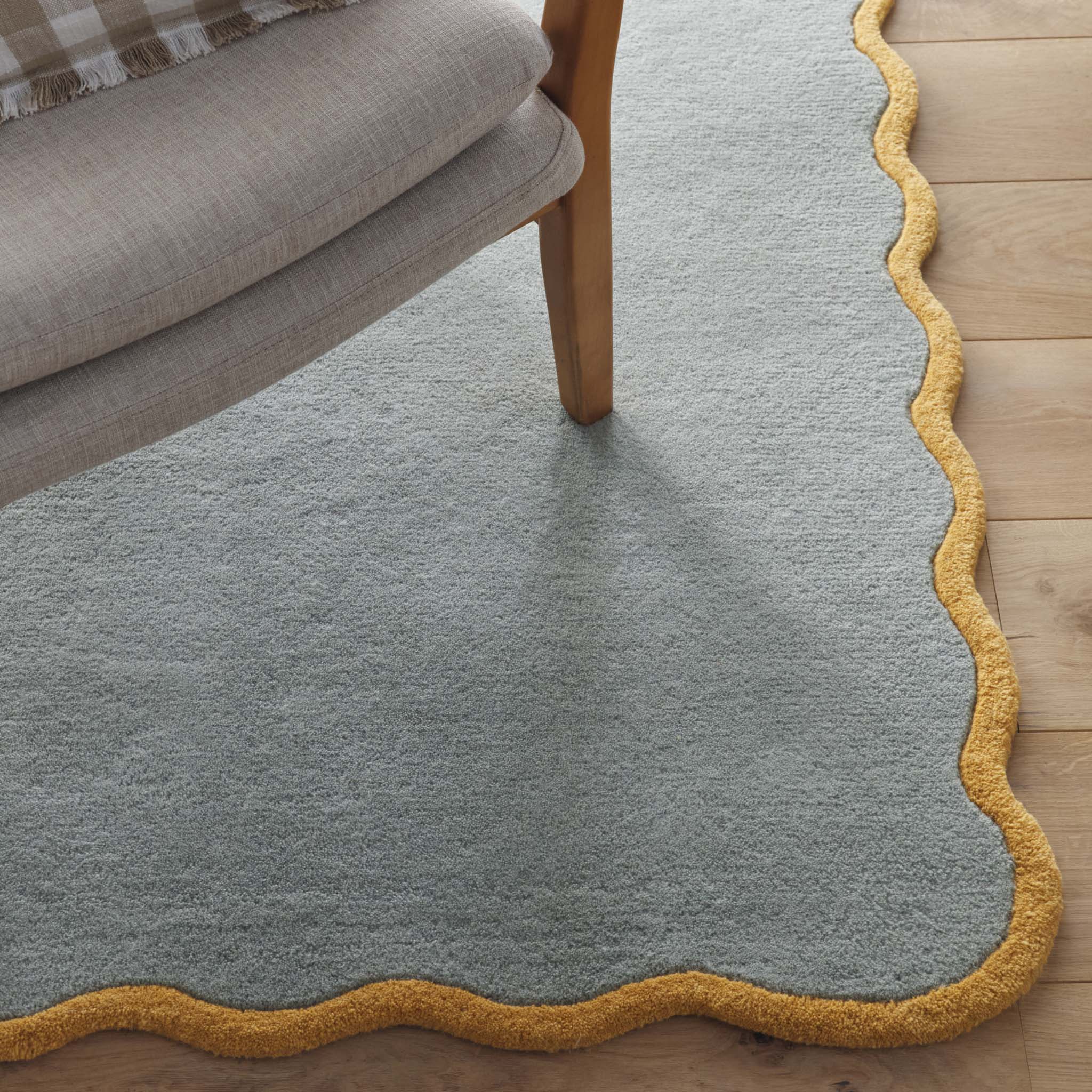 Scalloped Elsie Rug Duck Egg/Ochre - Image 3