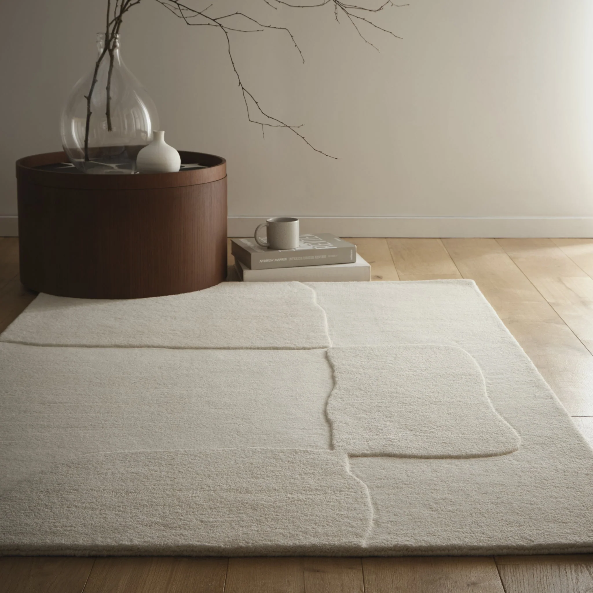 Sculptured Wool Rug Boulder Cream - Image 2