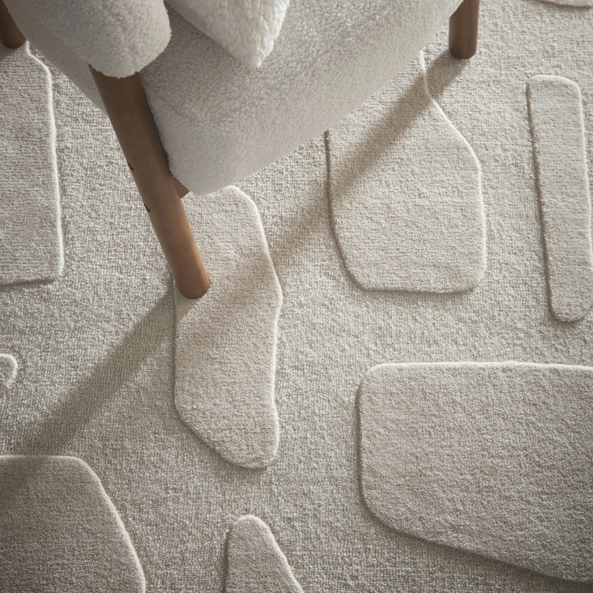 Sculptured Wool Rug Stone Oatmeal - Image 4